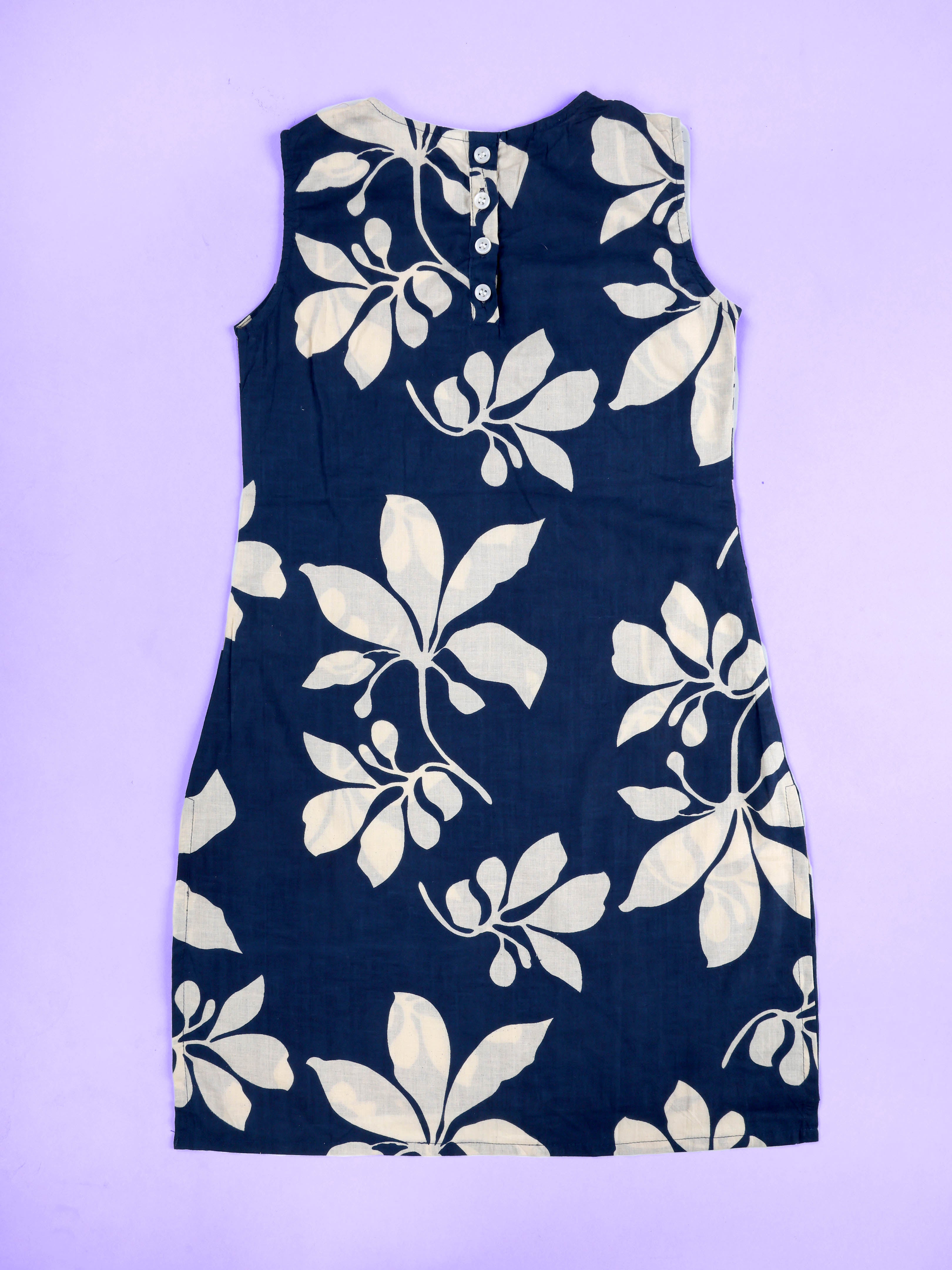 KiddoPanti Girls Cotton Woven Sleeveless Floral Printed Kurta with Matching Koti & Cotton Knit Solid Legging Set