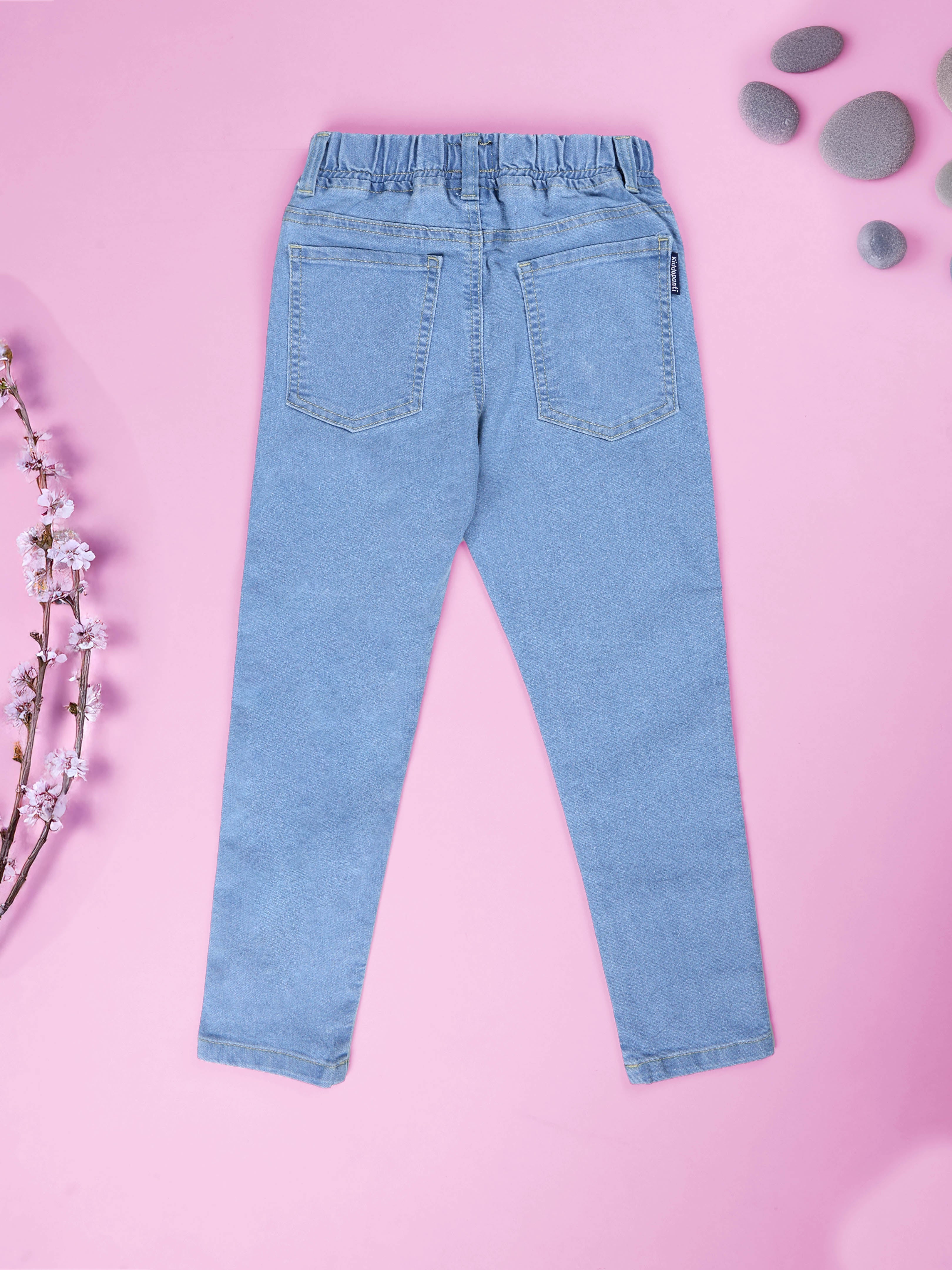 Girls Stretch Denim Jeggings with Belt Loops