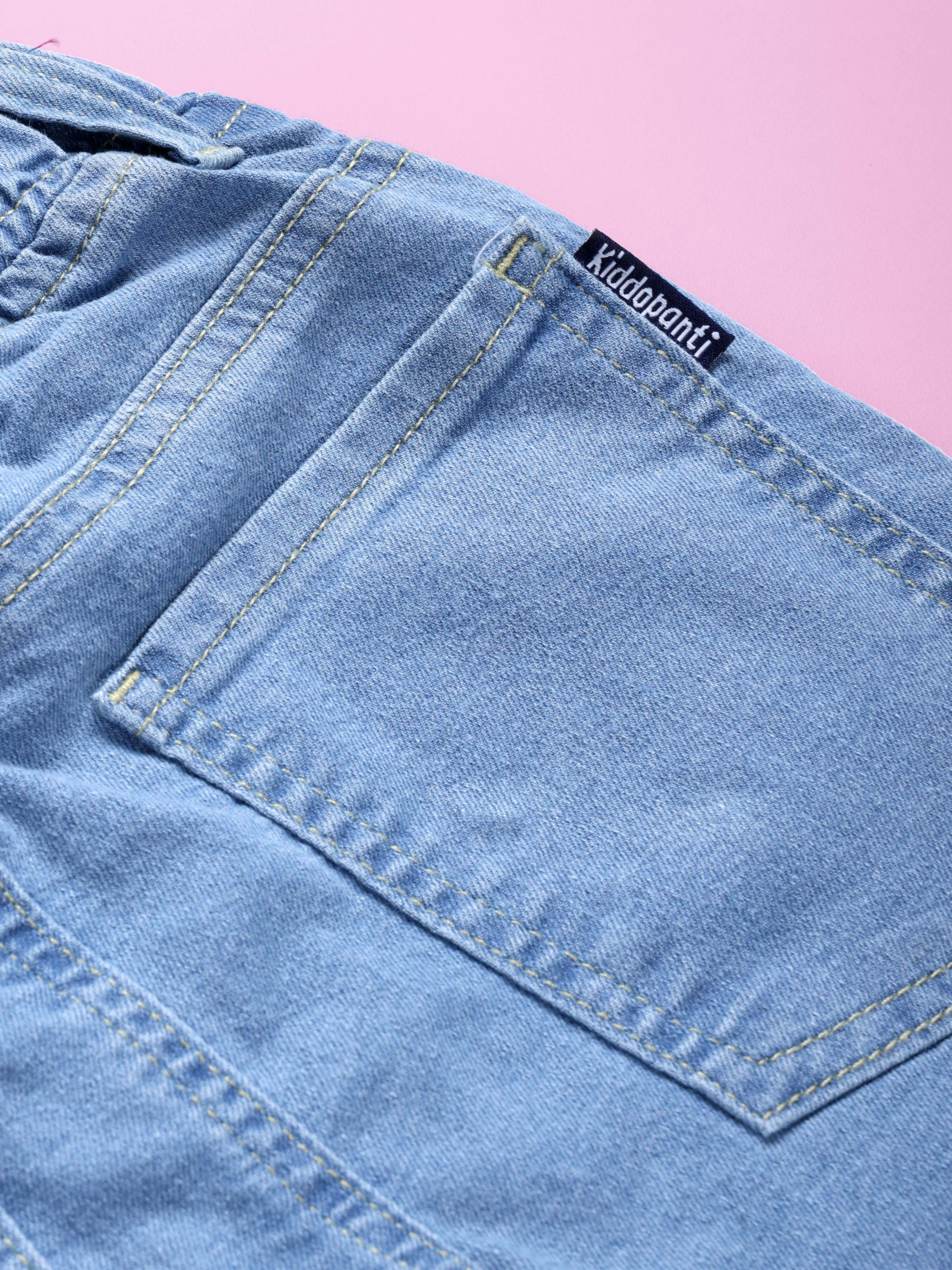 Girls Stretch Denim Jeggings with Belt Loops