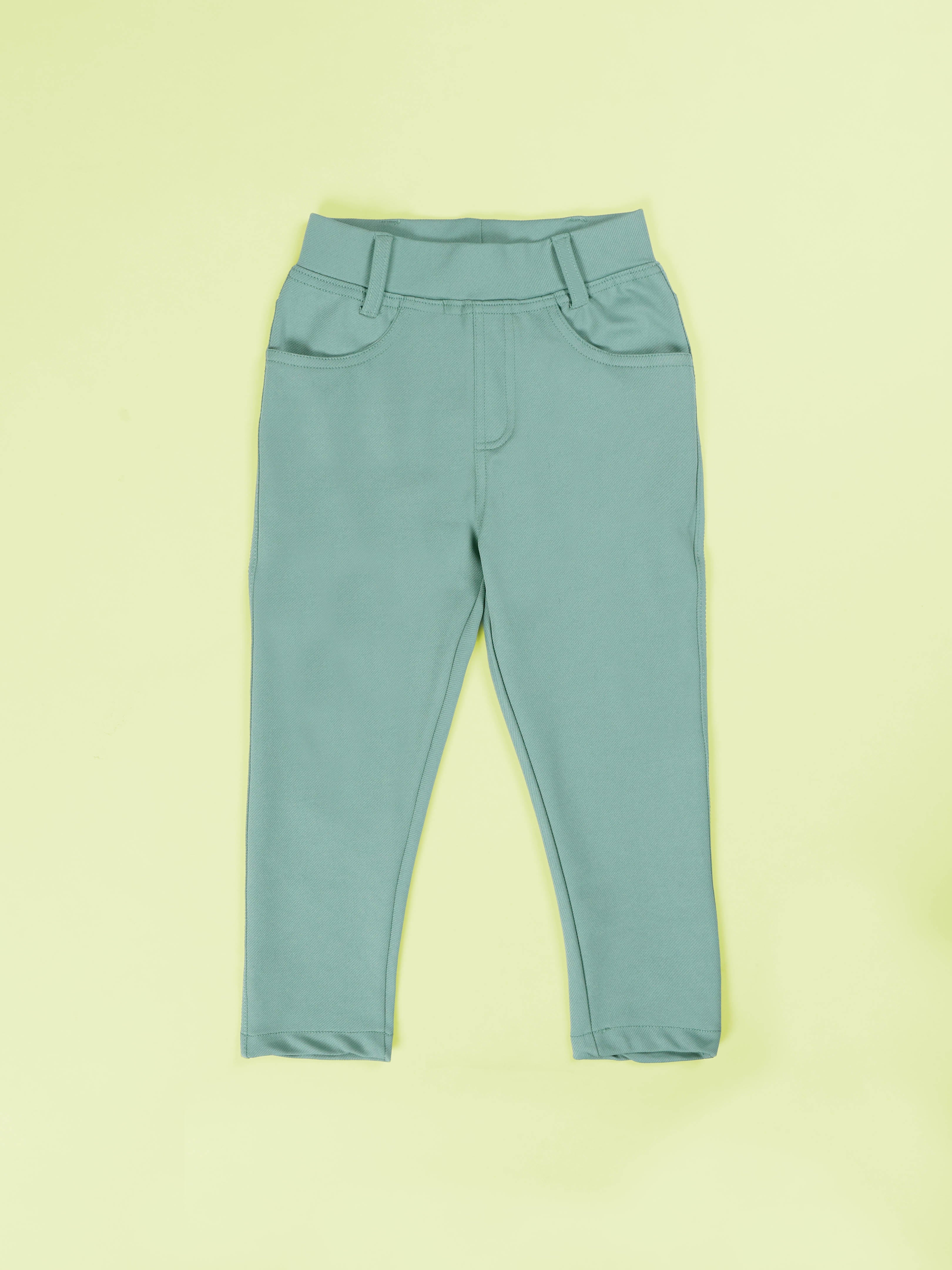 Girls Polyester Solid Twill Jegging Pant