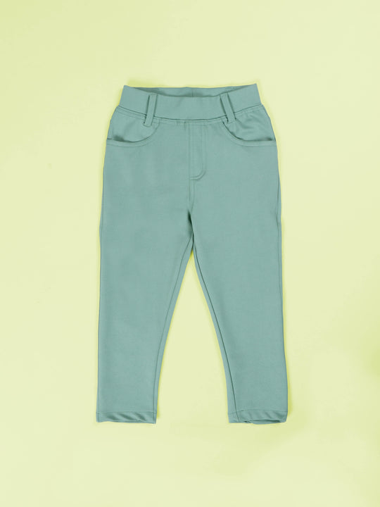 Girls Polyester Solid Twill Jegging Pant