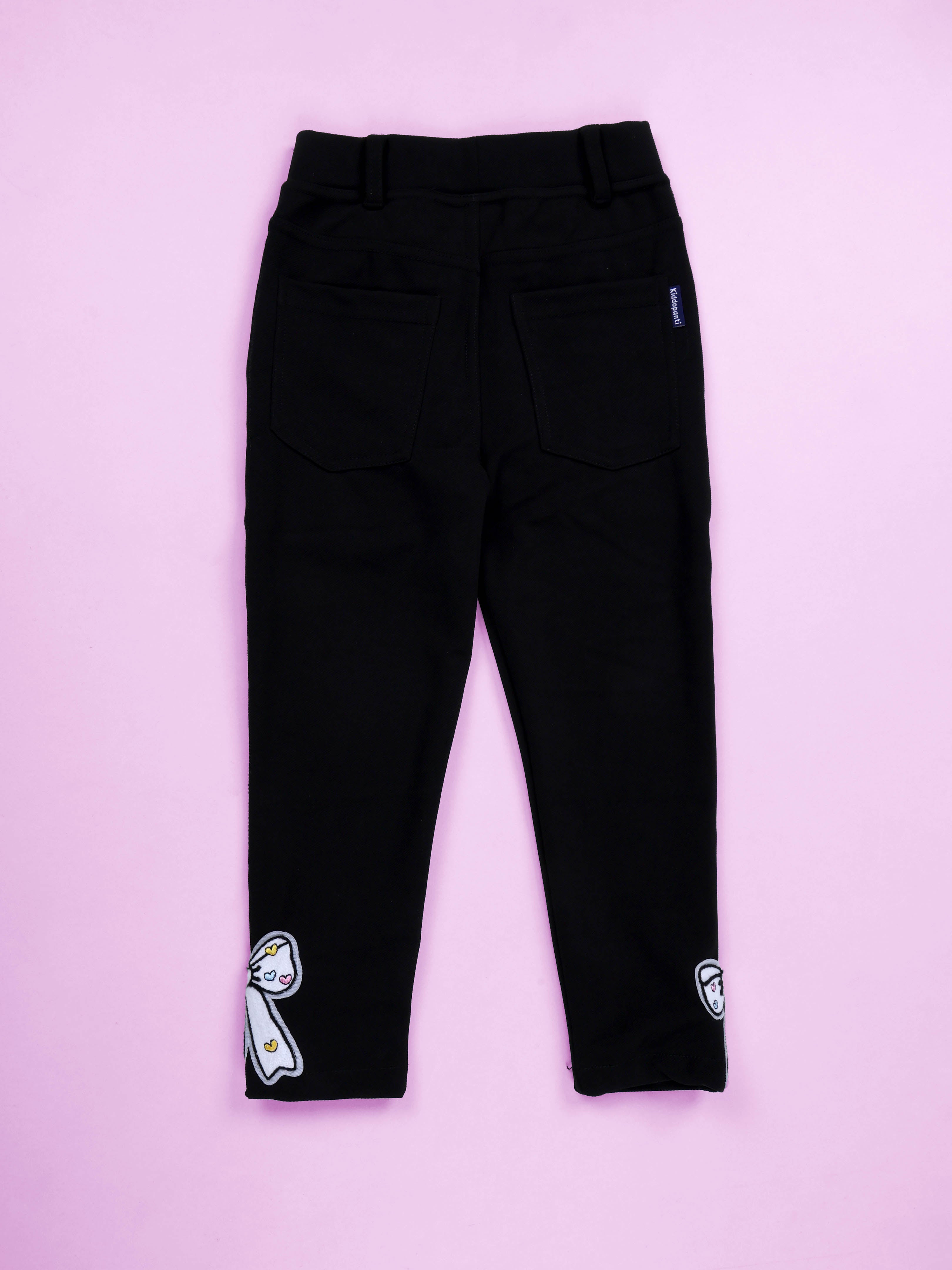 Kiddopanti Girls Polyester Woven Solid Jegging Pant