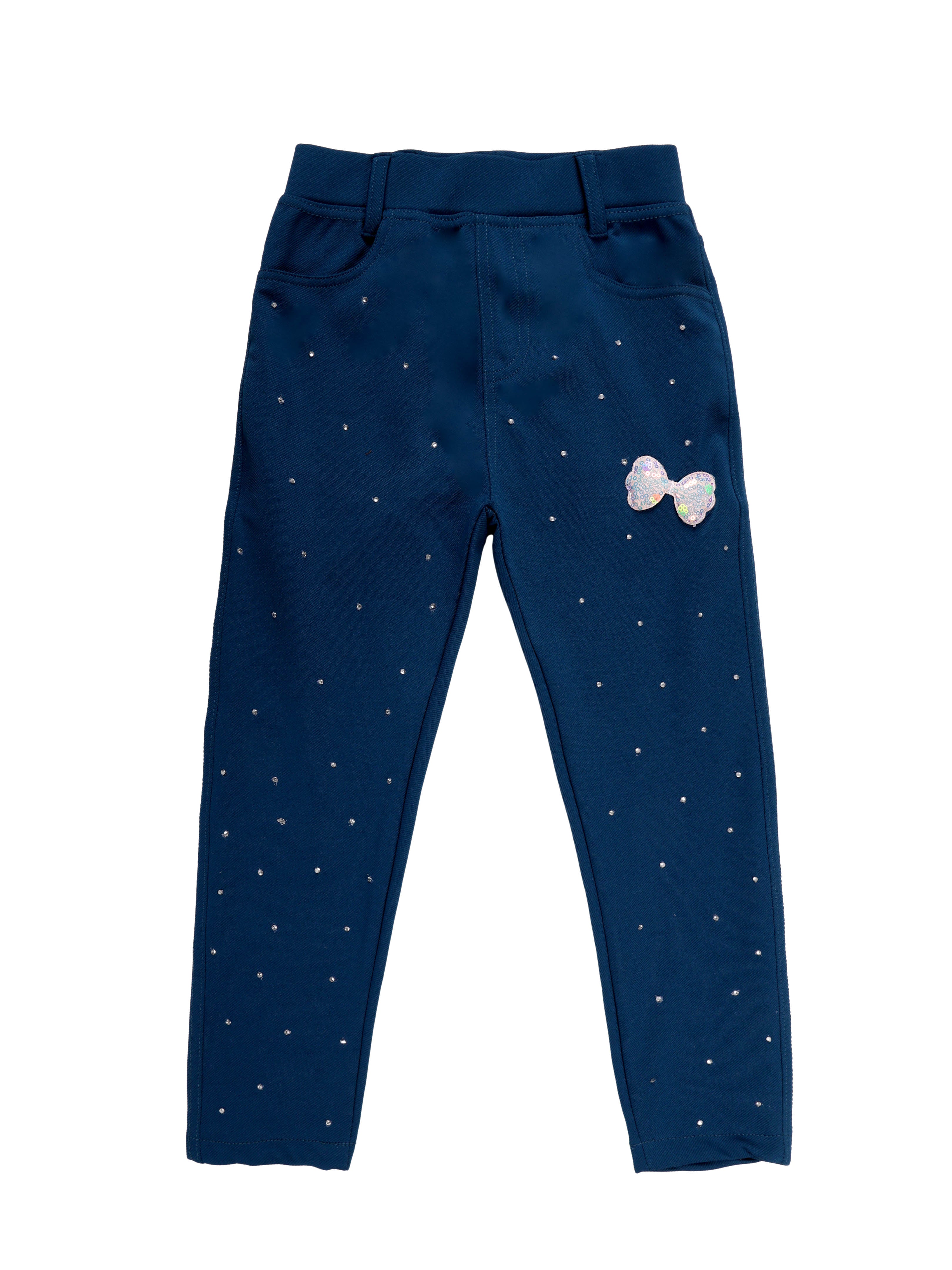 Kiddopanti Girls Polyester Spandex Twill Jegging Pant