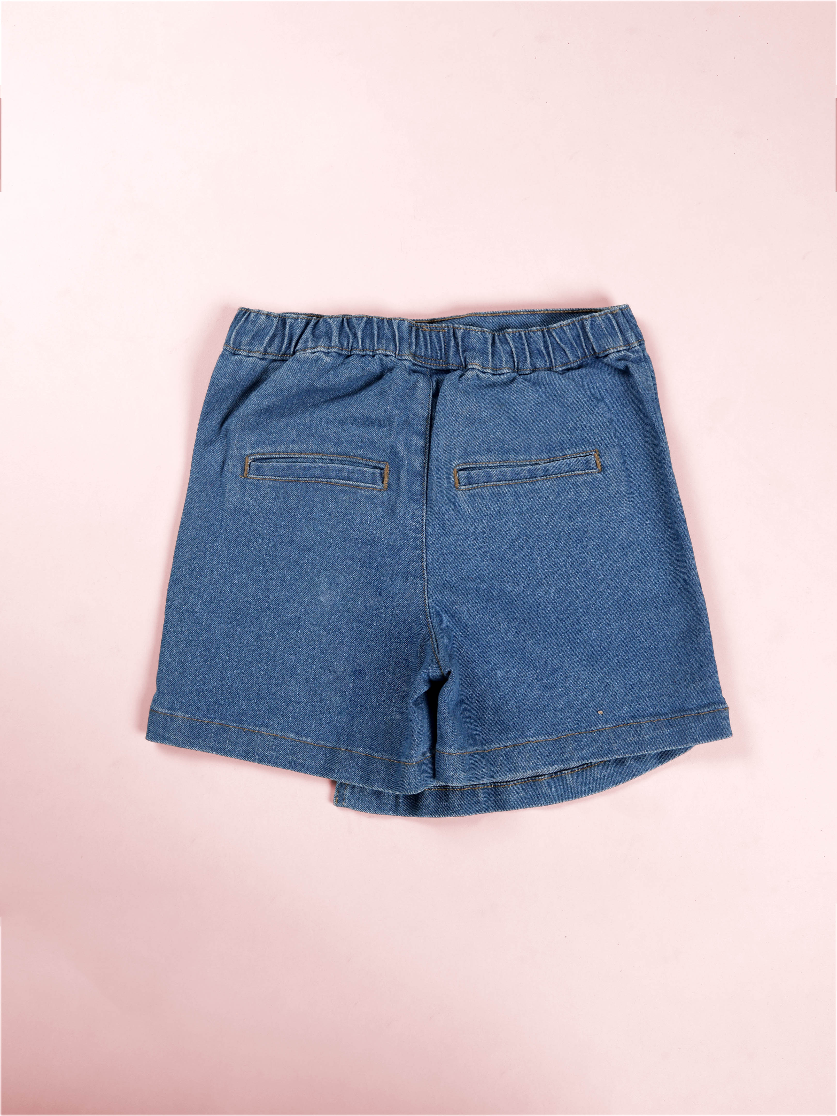 Girls Cotton Over Lap Skort With Applique and Rhinestones