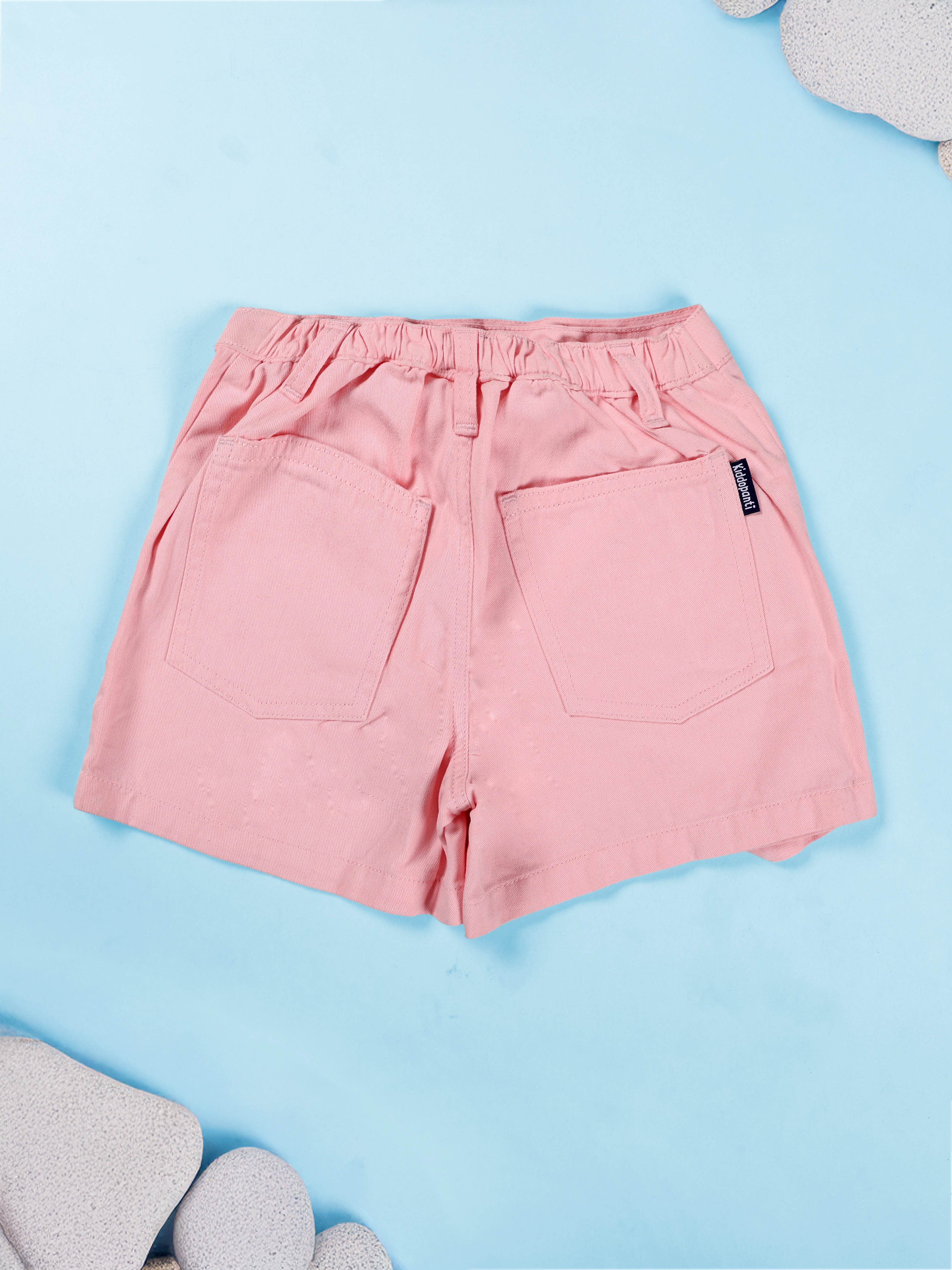 Girls Cotton Over Lap Skort With Applique and Rhinestones