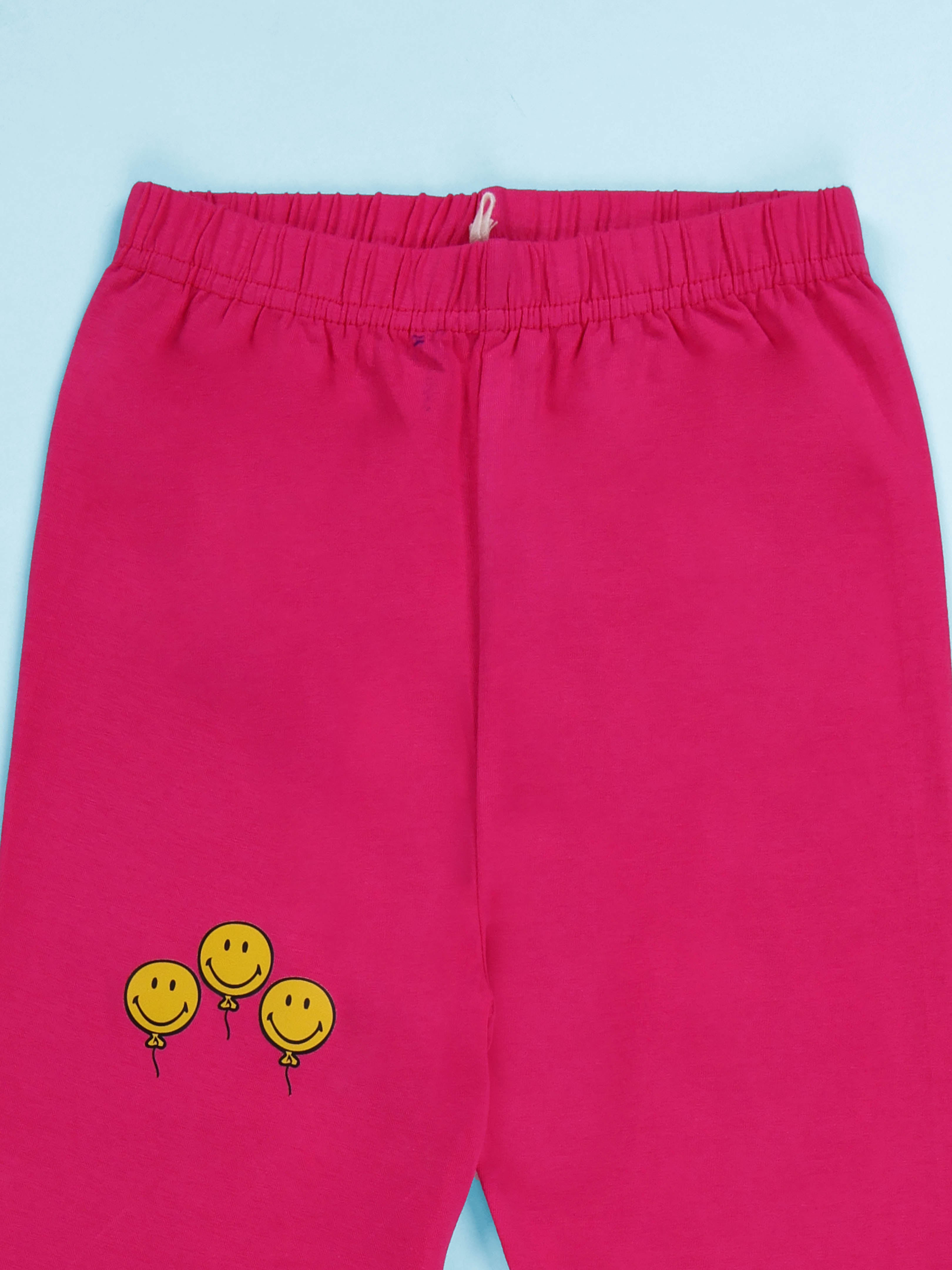 Kiddopanti Girls Cotton Spandex Self Design Solid Legging