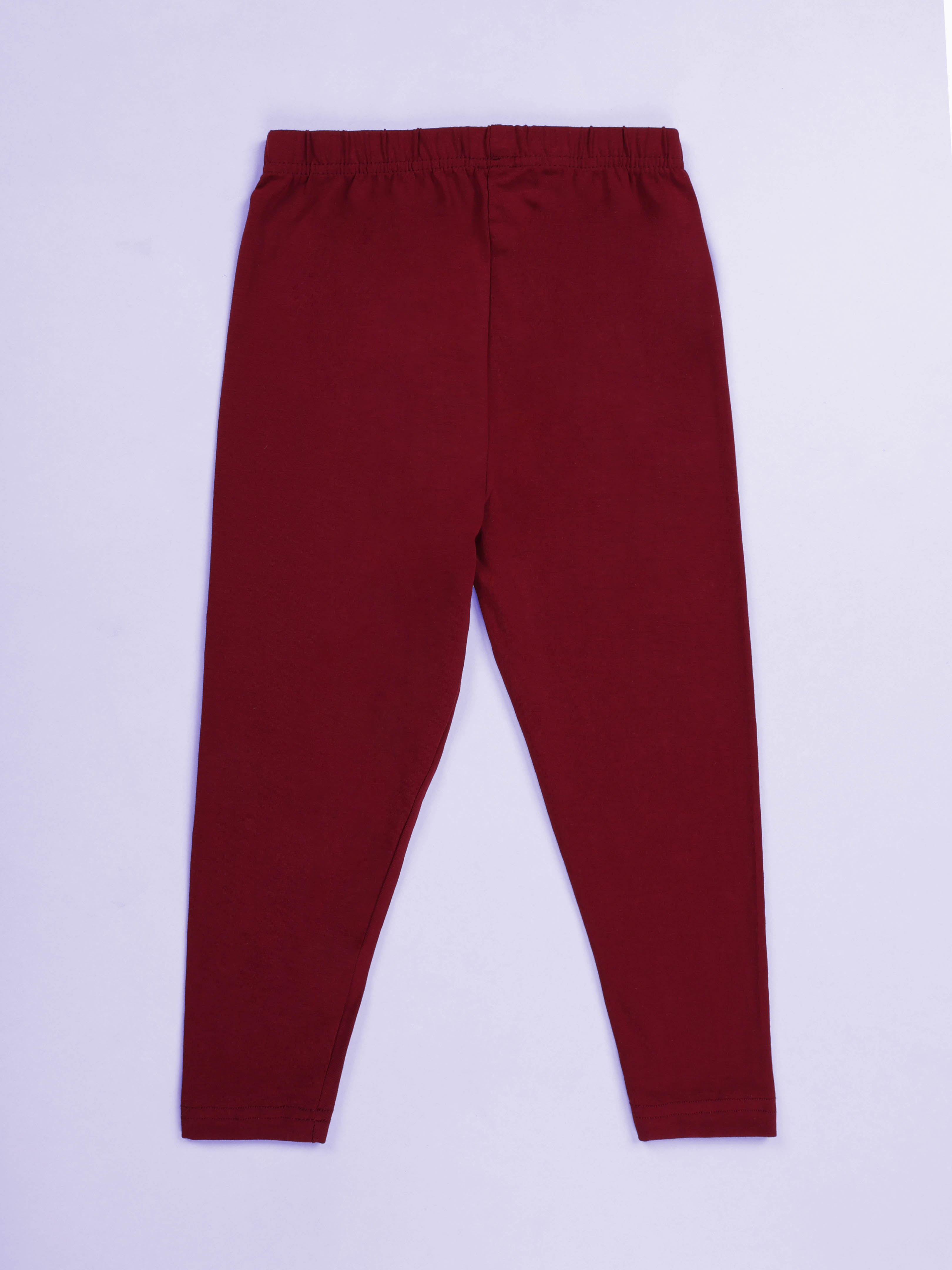 Kiddopanti Girls Cotton Spandex Self Design Solid Legging