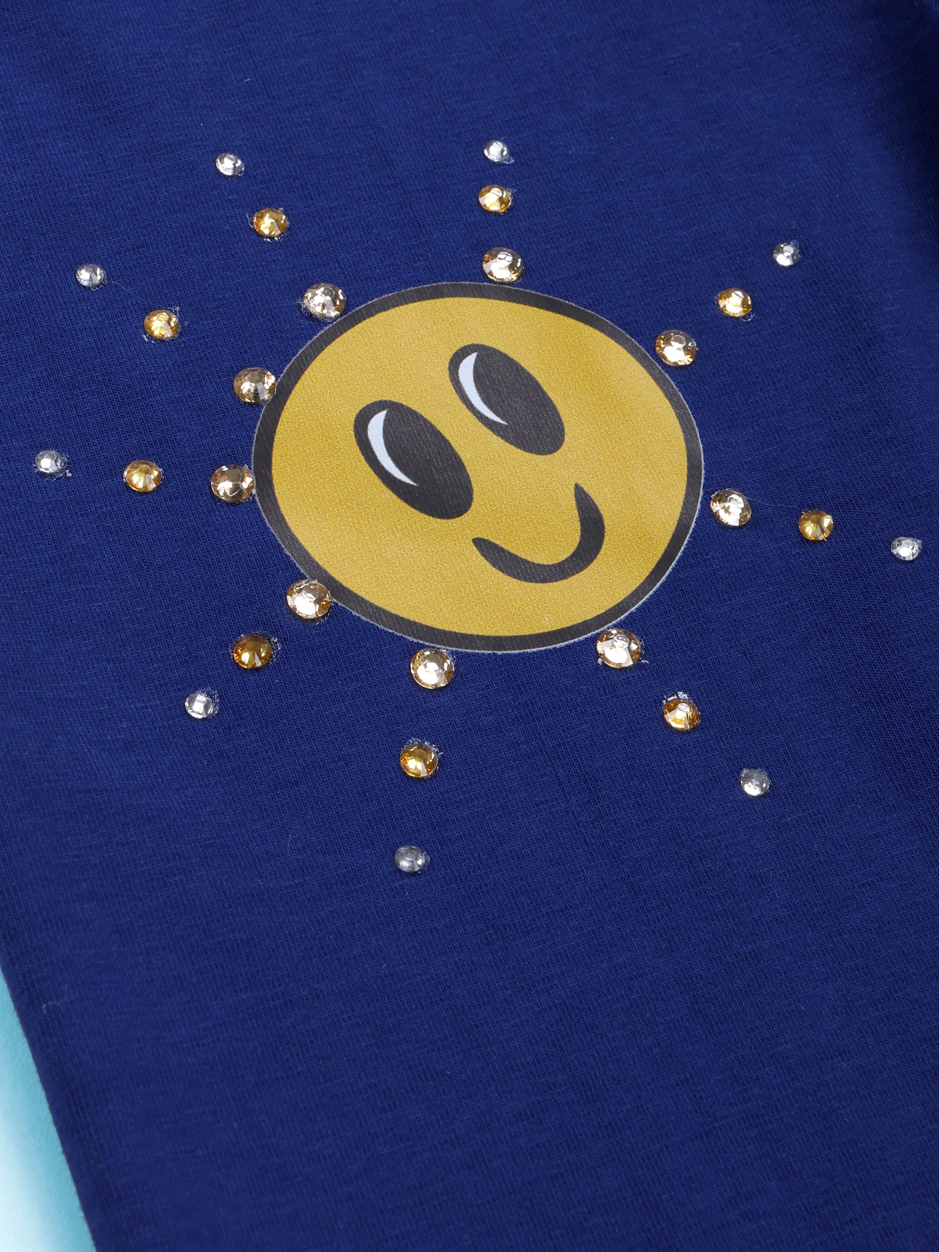 Kiddopanti Girls Cotton Spandex Self Design Solid Legging