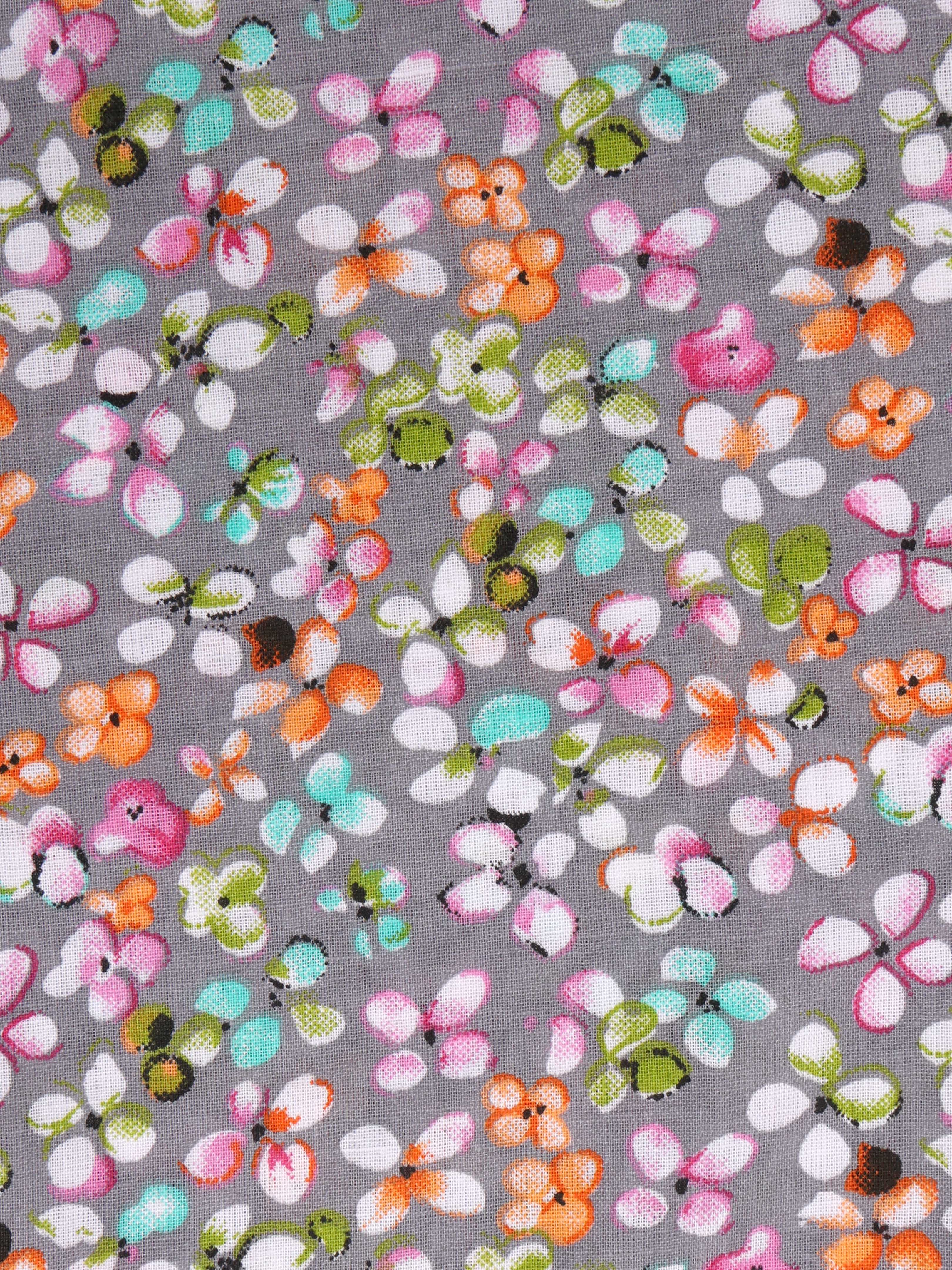 KiddoPanti Girls 100% Cotton Flower Petals All-Over Printed Pyjama