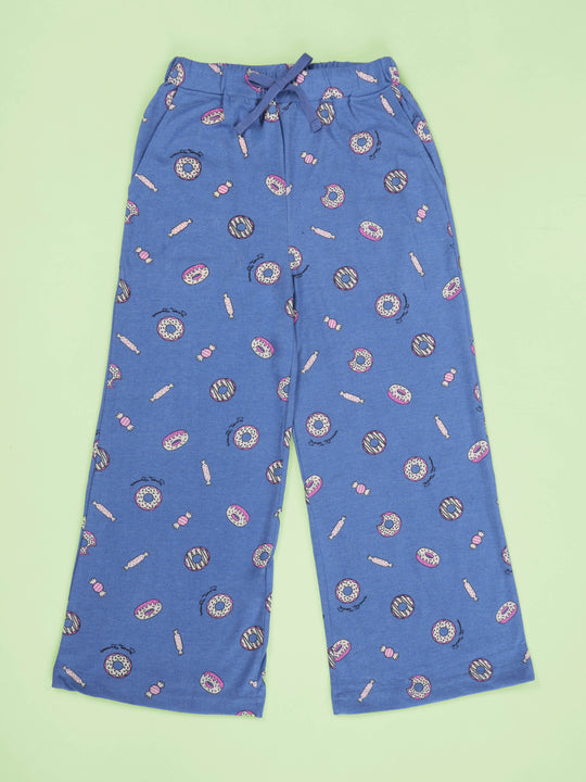 Kiddopanti Girls Pure Cotton All Over Printed Pyjama