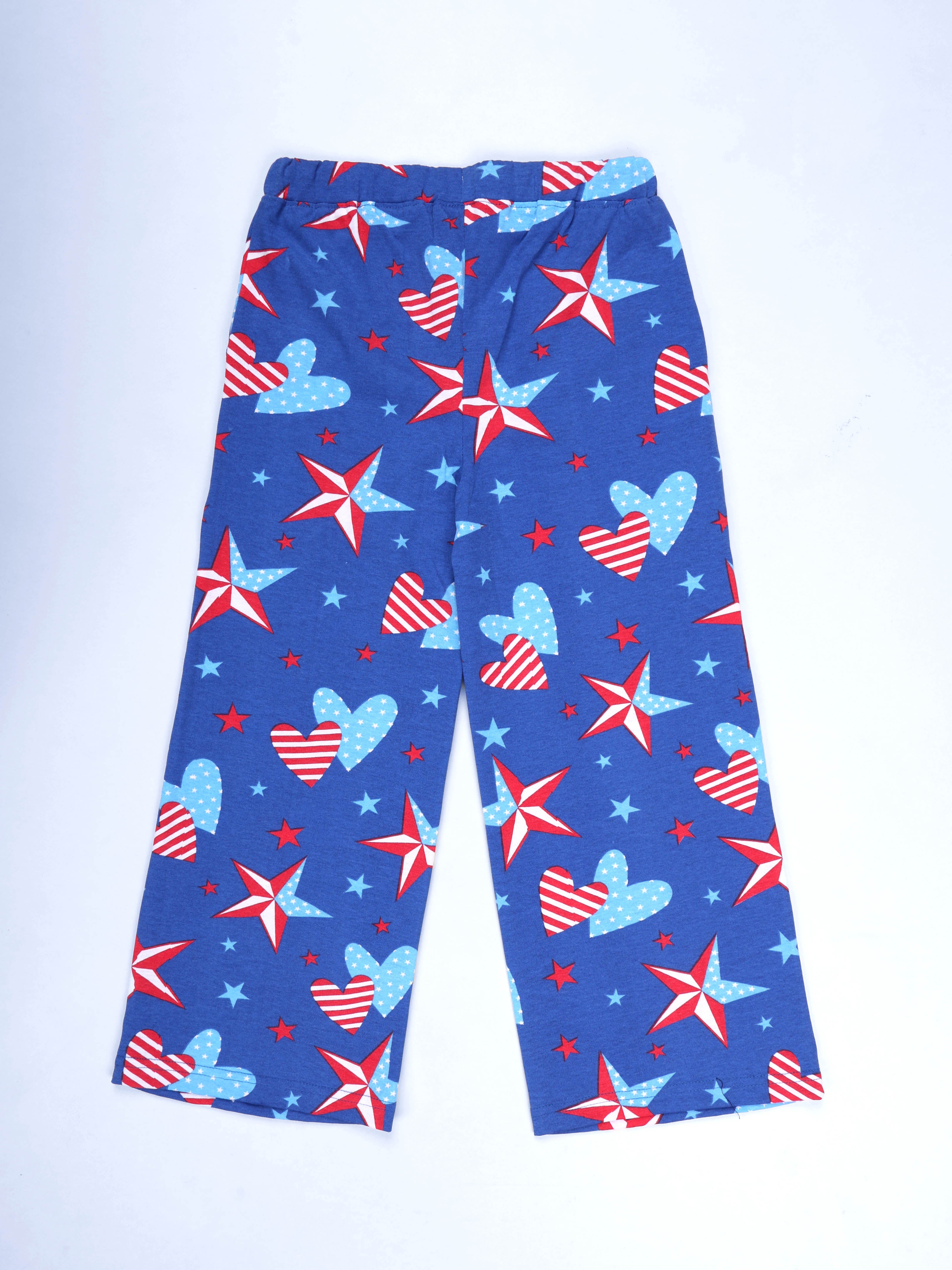 KiddoPanti Girls 100% Cotton AOP Printed Pyjama With Elasticated Waist Band and Drawcord