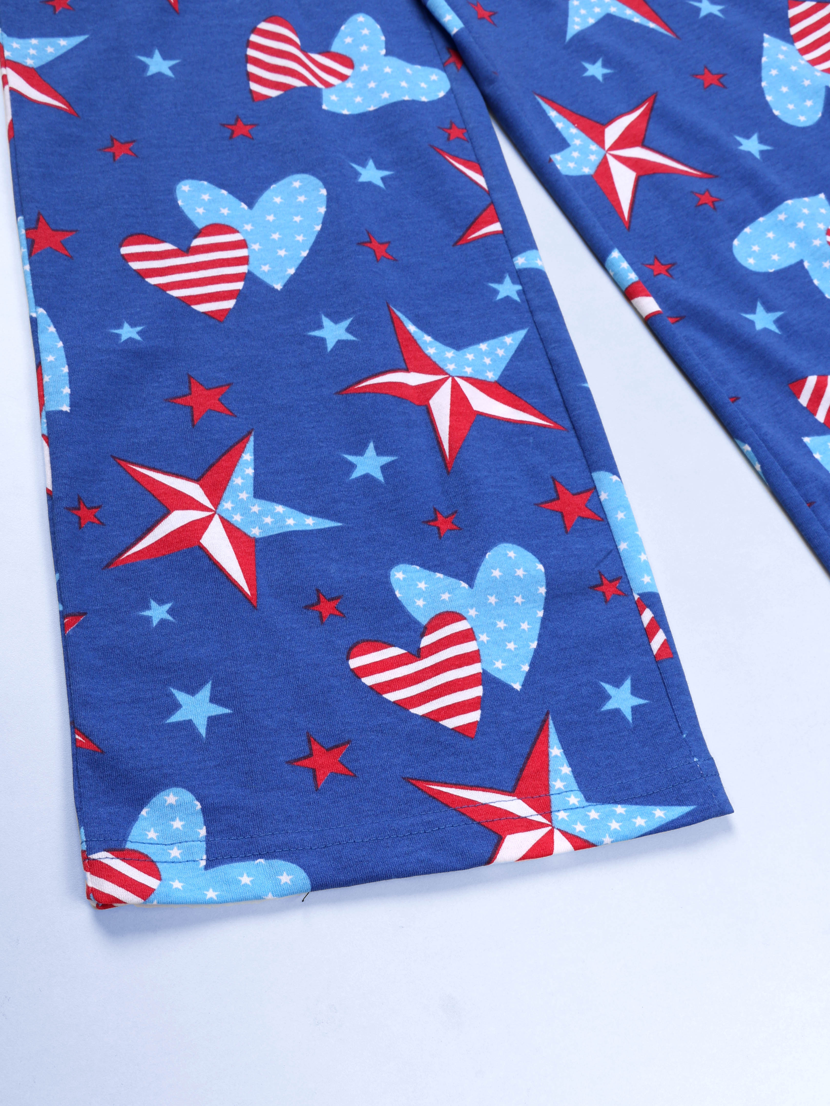 KiddoPanti Girls 100% Cotton AOP Printed Pyjama With Elasticated Waist Band and Drawcord