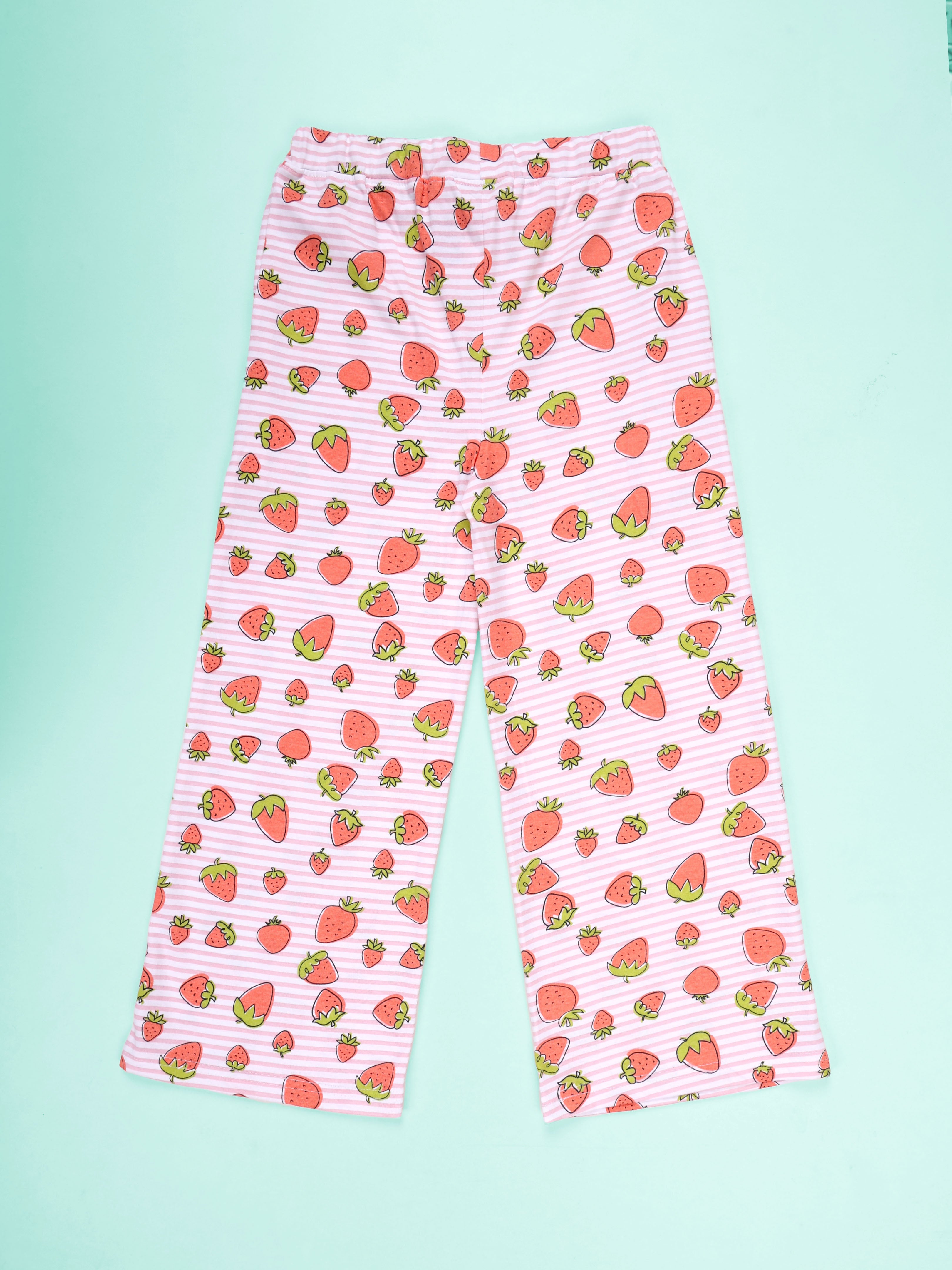 KiddoPanti Girls 100% Cotton  AOP Printed Pyjama Pack of 2