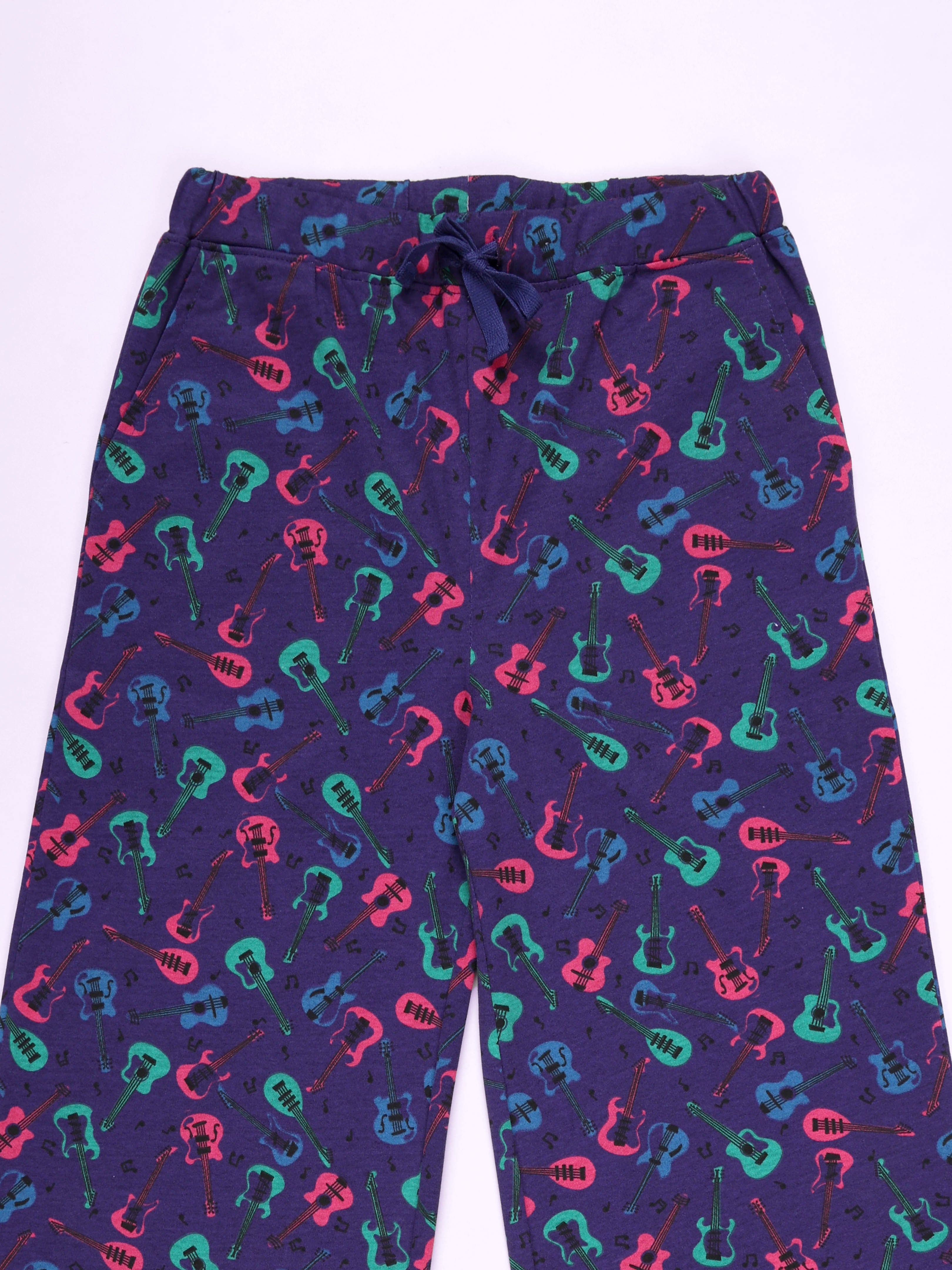 KiddoPanti Girls 100% Cotton  AOP Printed Pyjama Pack of 2