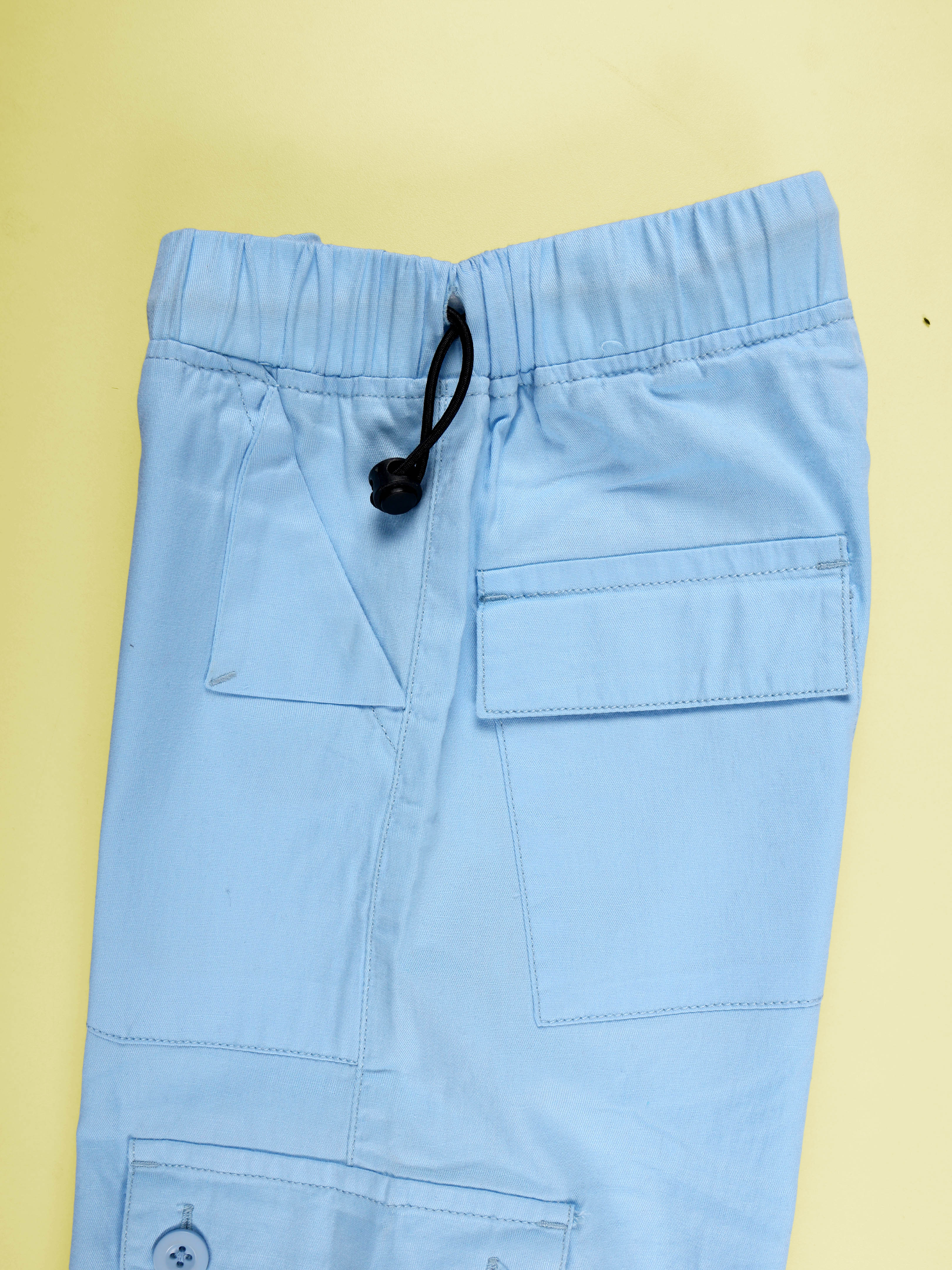 Kiddopanti Girls Cotton Woven Solid Parachute Cargo Pant