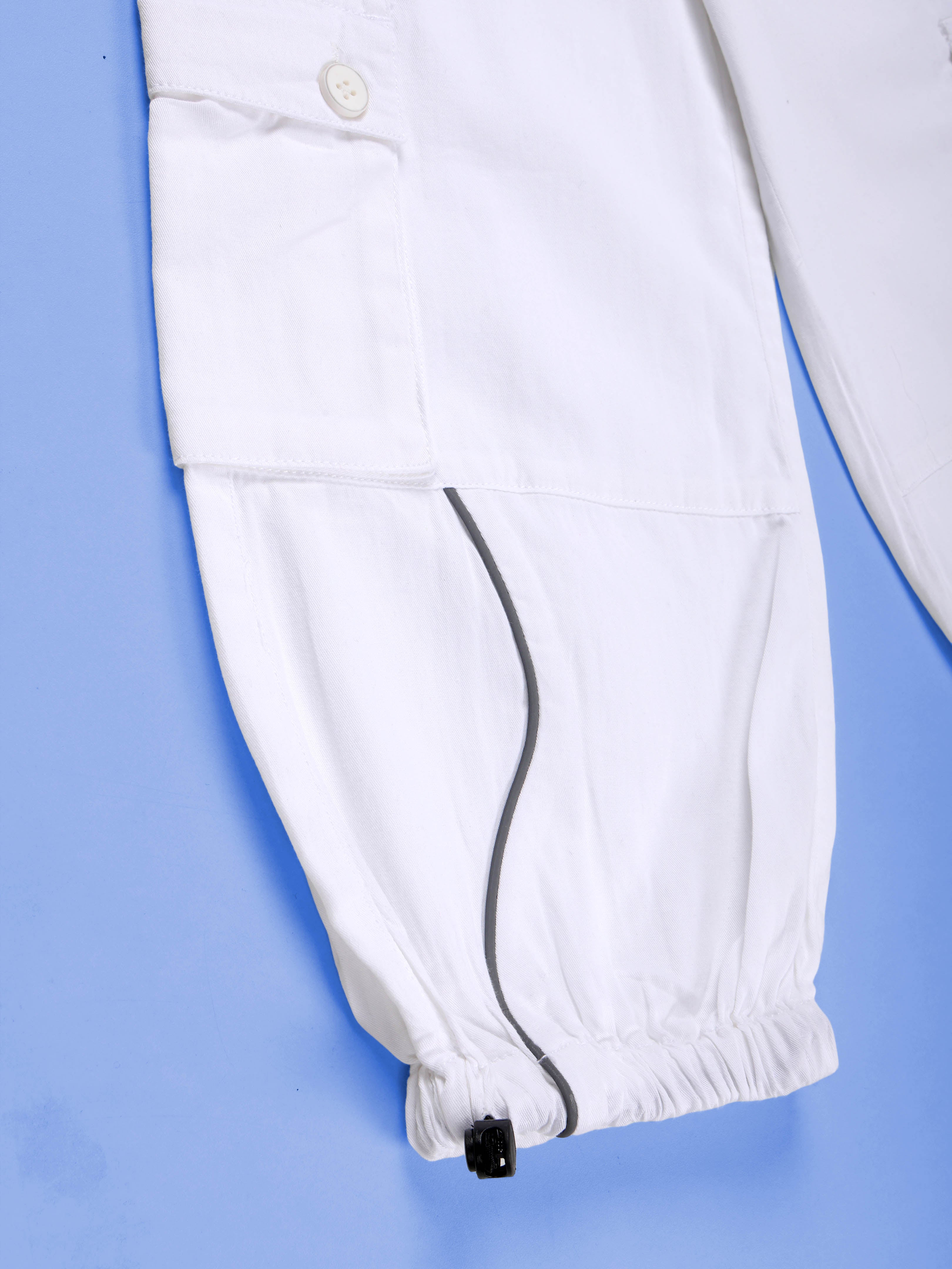 Kiddopanti Girls Cotton Woven Solid Parachute Cargo Pant