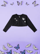Girls Fleece Shrug with Butterfly & Rhinestone Applique
