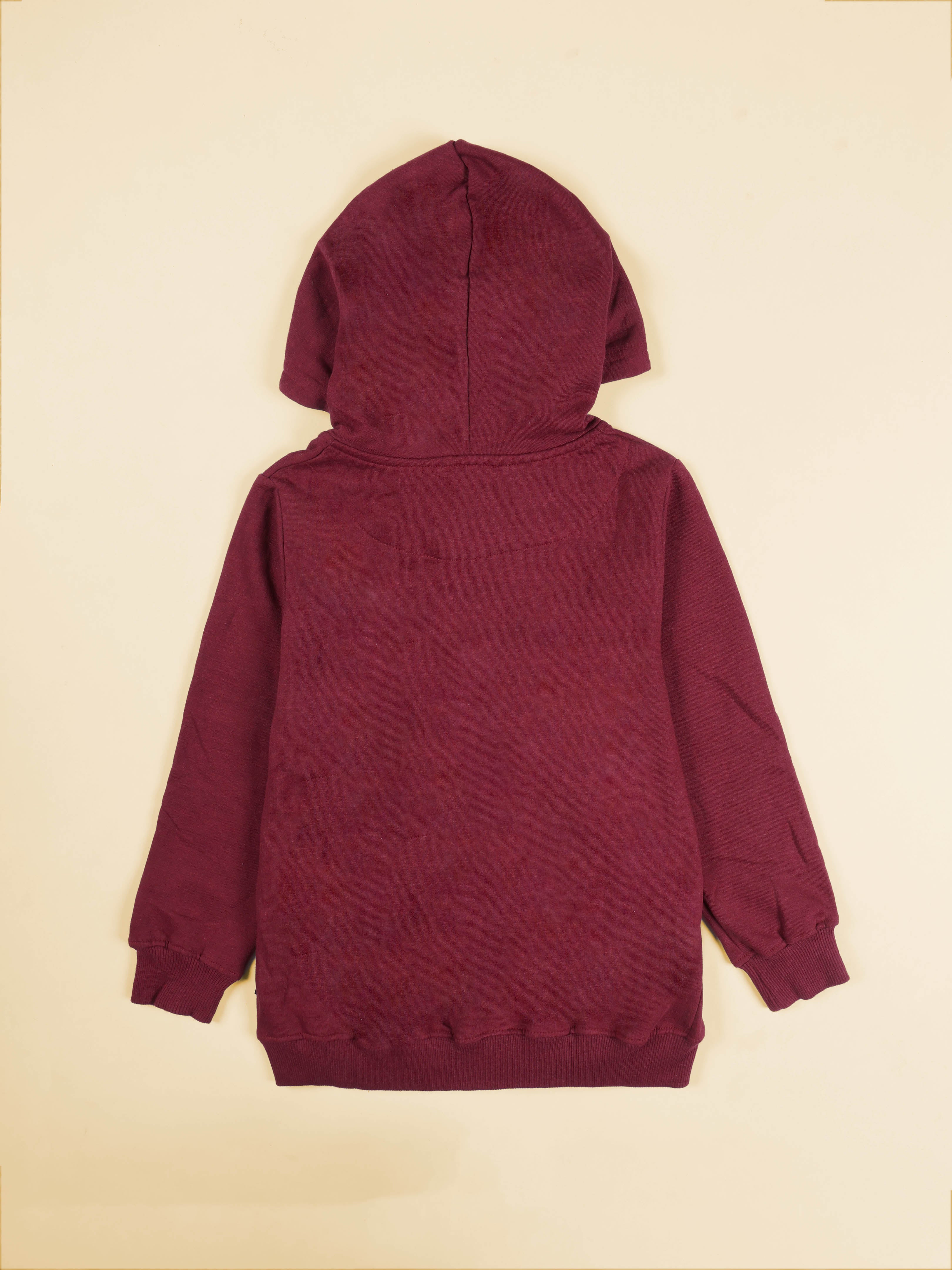 Girls Cotton Fleece Full Sleeves Zip Front Open Hooded Sweatshirt With Butterfly Beads