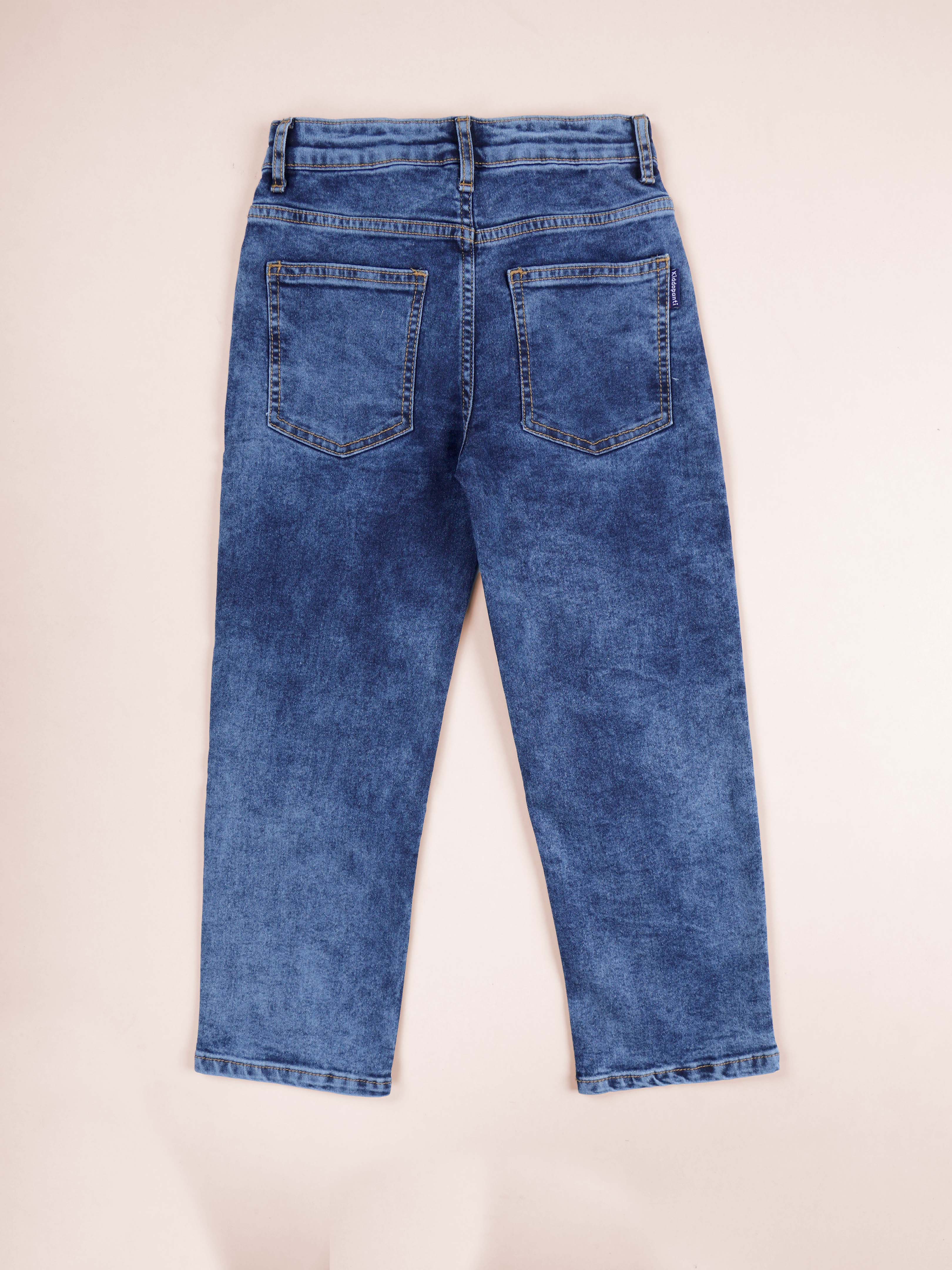 Kiddopanti Girls Fleece Printed Round Neck Fleece Sweatshirt with Badges & Straight Fit Jeans  Set