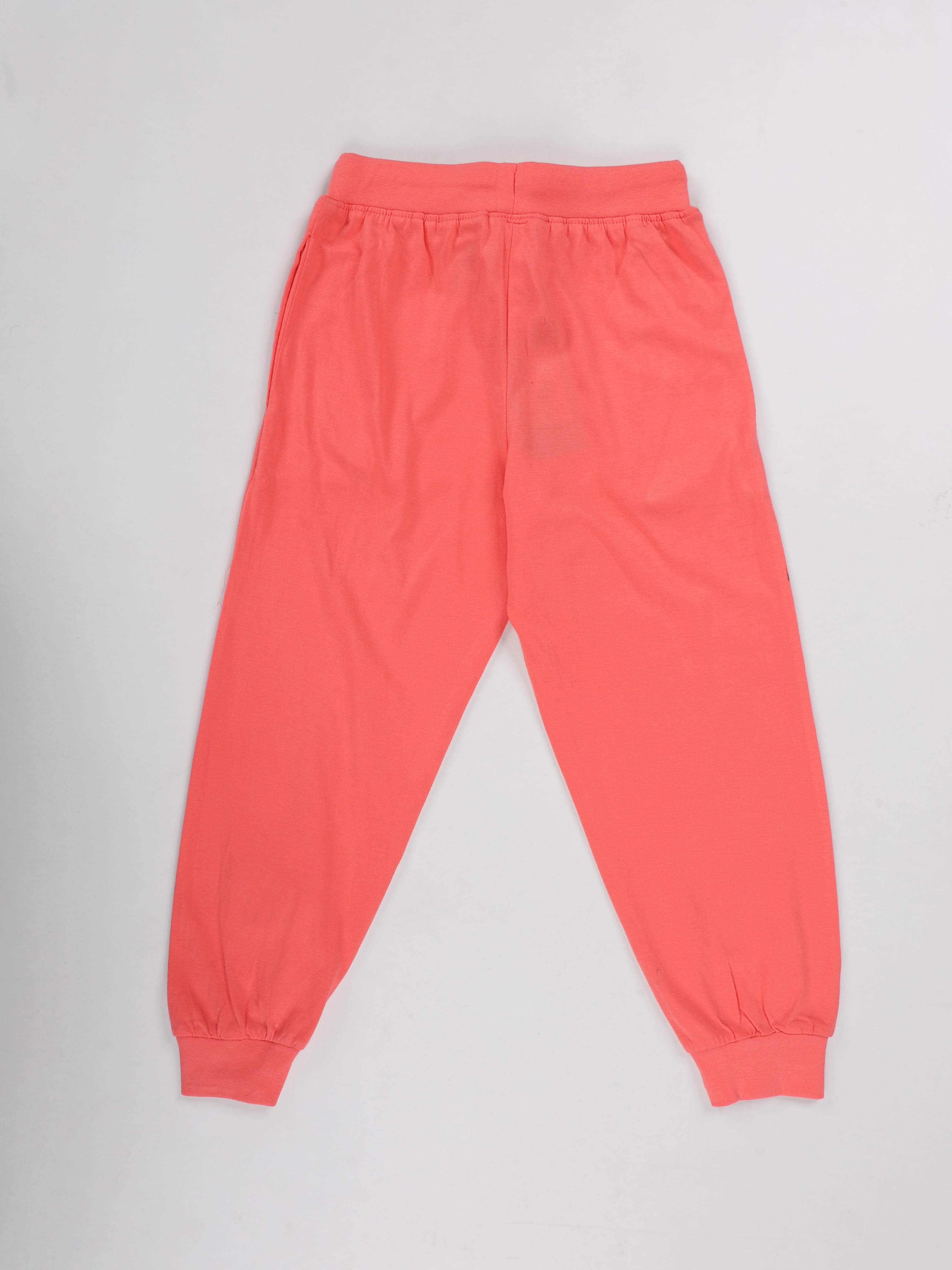 KiddoPanti Girls Cotton Printed Track Pant with Multi Badge Pack of 2