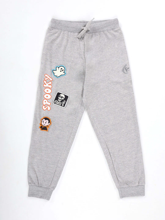 KiddoPanti Boys 100% Cotton Track Pant With Multi Badge