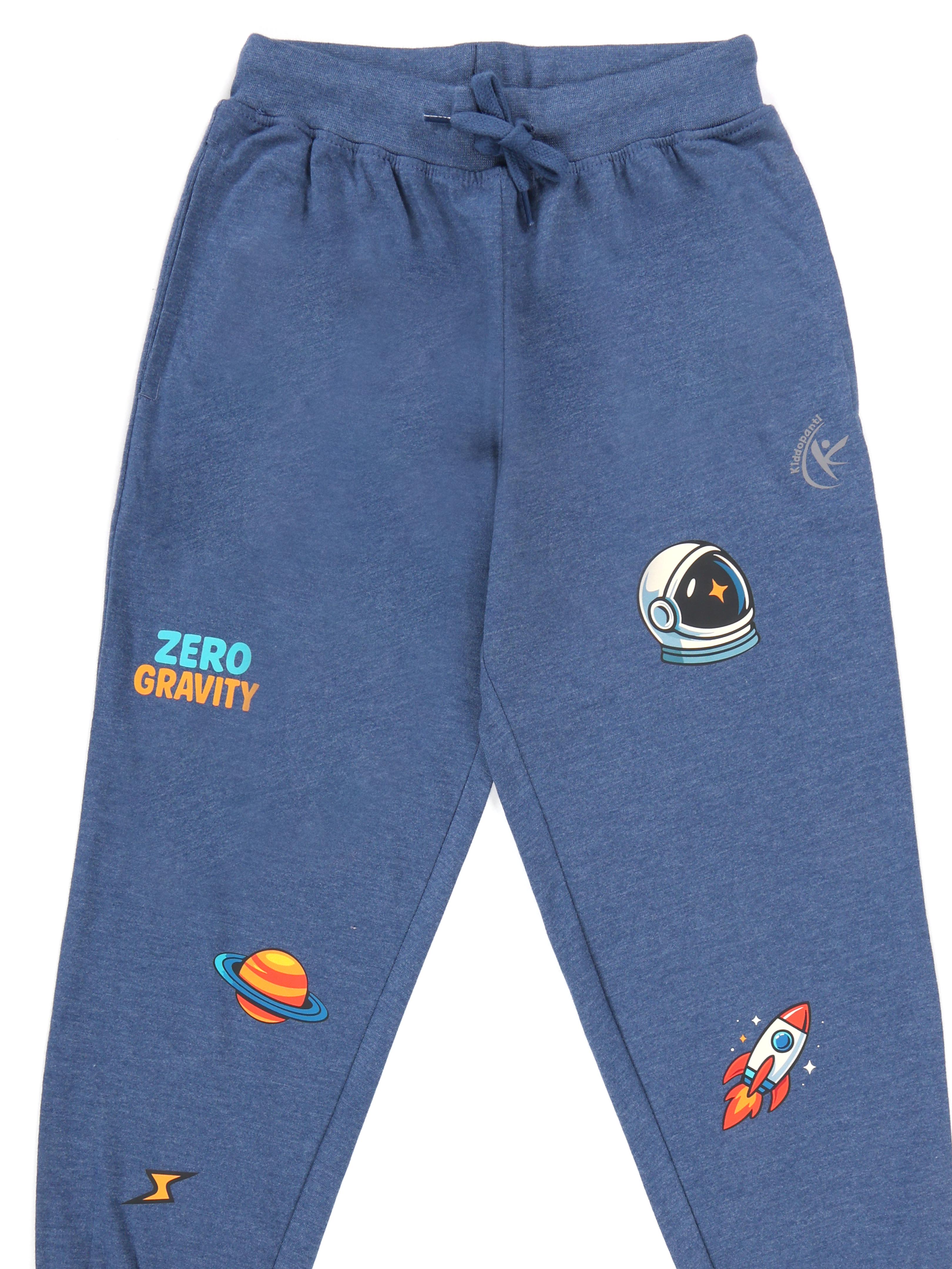KiddoPanti Boys 100% Cotton Track Pant With Multi Badge