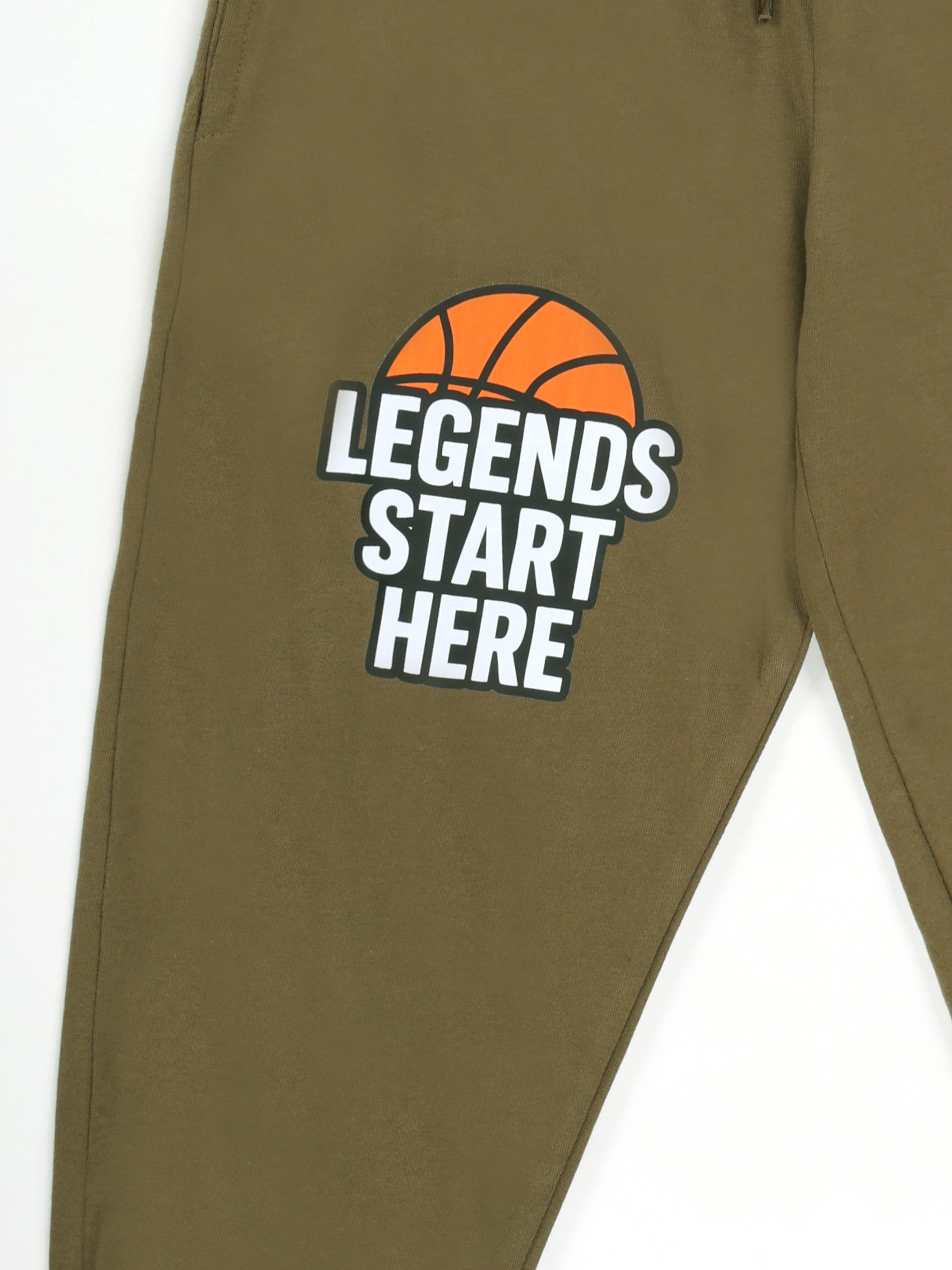 KiddoPanti Boys 100% Cotton Track Pant With Multi Badge