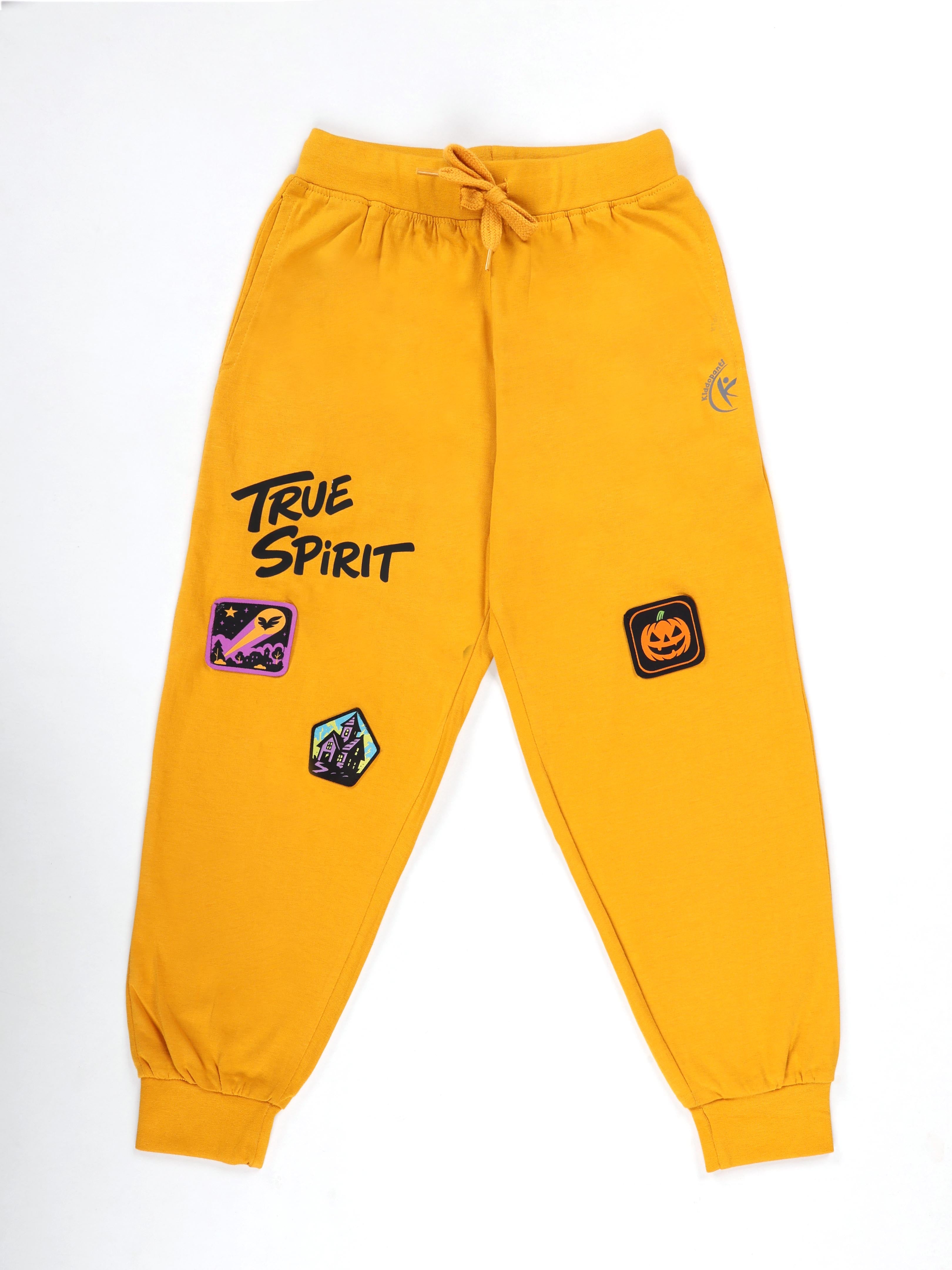 KiddoPanti Boys 100% Cotton Printed Track Pant with Badges
