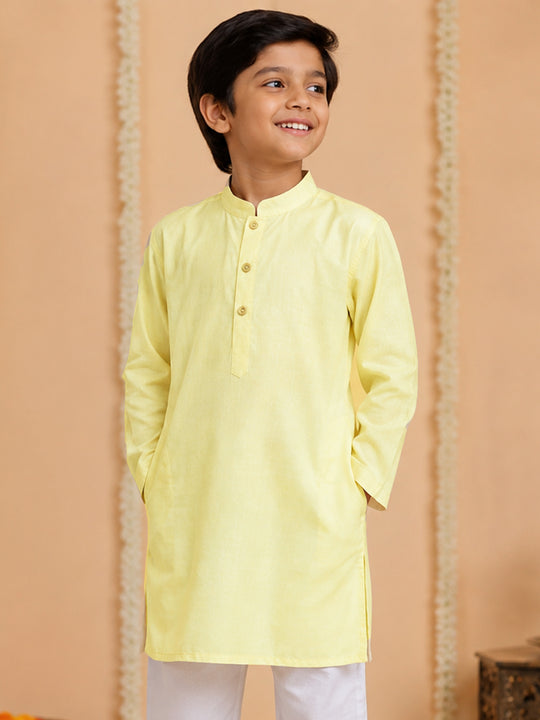 Kiddopanti Boys Rayon Woven Traditional Ethnic Solid Long Kurta