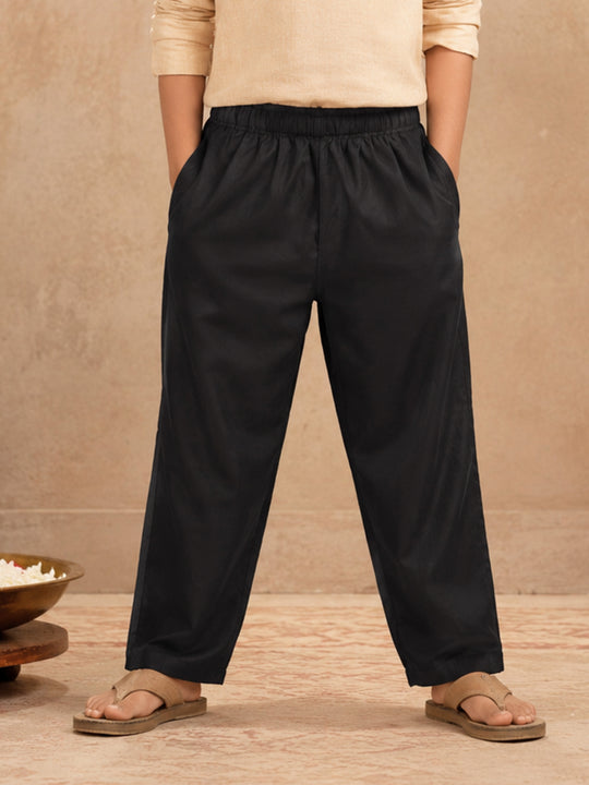 Kiddopanti Boys Rayon Woven Solid Traditional Ethnic Bottom