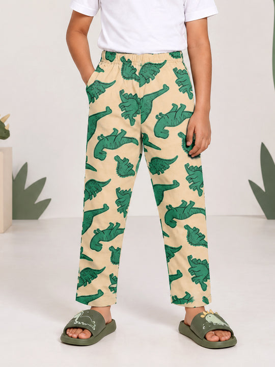 Kiddopanti Boys Cotton Knit All Over Printed Cotton Pyjama Pants