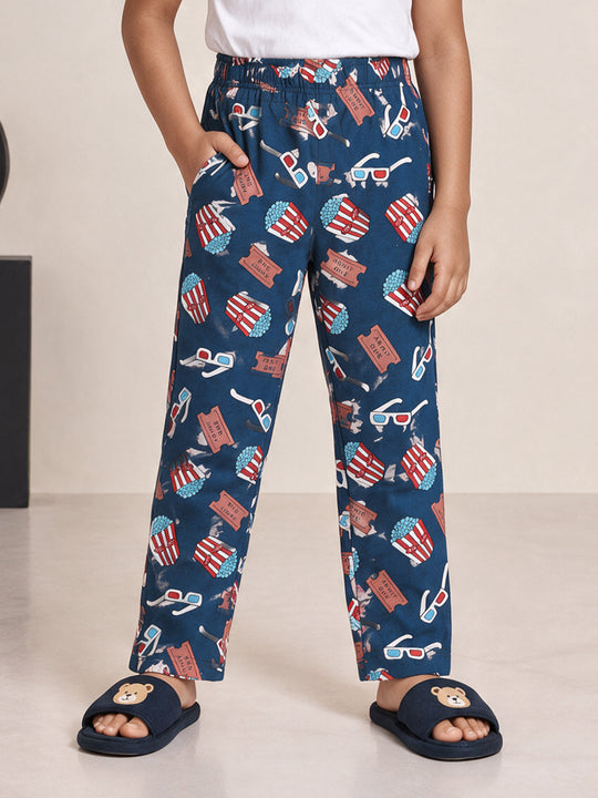 Kiddopanti Boys Cotton Knit All Over Printed Cotton Pyjama Pants
