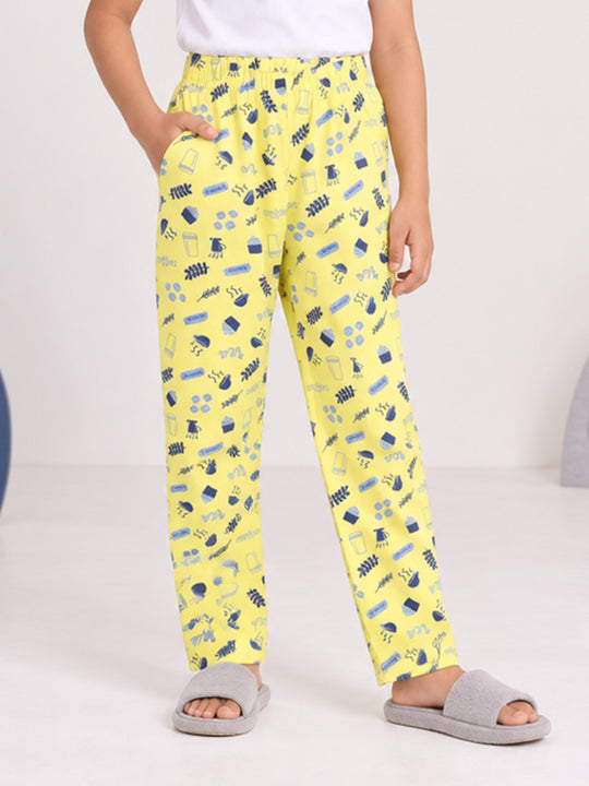 Kiddopanti Boys Cotton Knit All Over Printed Cotton Pyjama Pants