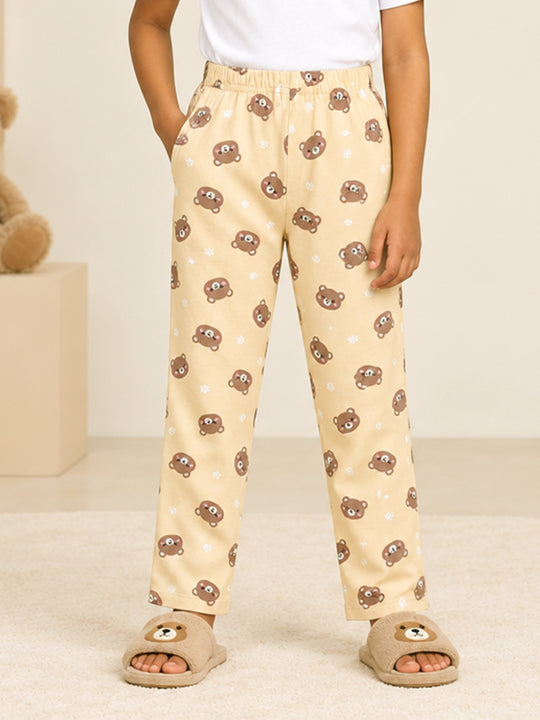 Kiddopanti Boys Cotton Knit All Over Printed Cotton Pyjama Pants