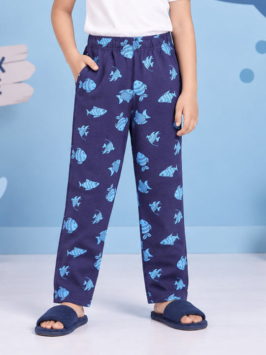 Kiddopanti Boys Cotton Knit All Over Printed Cotton Pyjama Pants