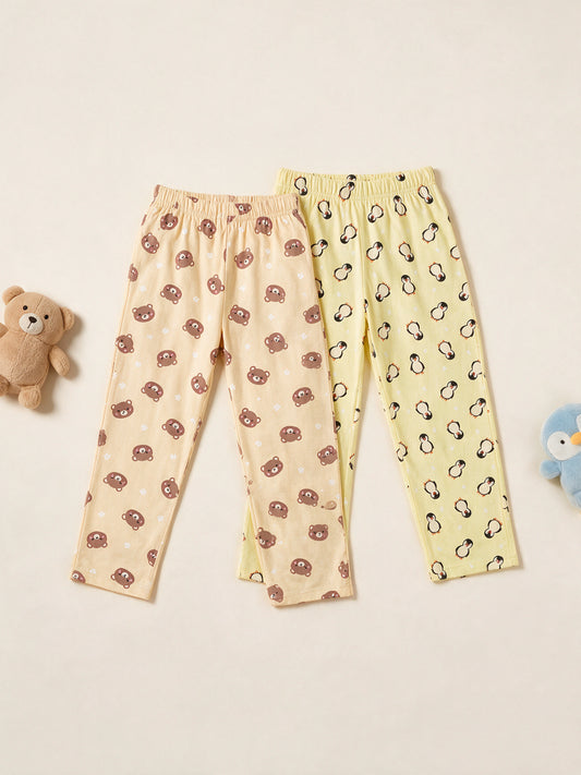 Kiddopanti Boys Cotton Knit All Over Printed Pyjama Pack of 2