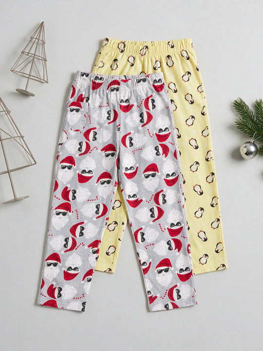 Kiddopanti Boys Cotton Knit All Over Printed Pyjama Pack of 2