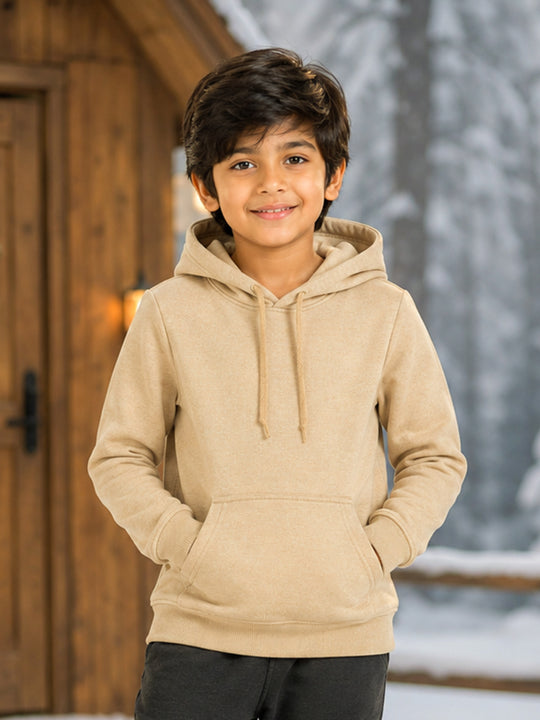 Kiddopanti Boys Solid Full Sleeve Hooded Sweatshirt