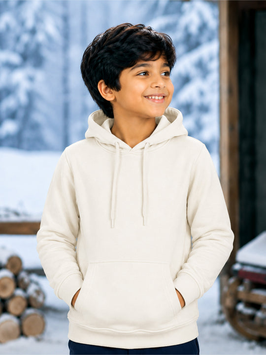 Kiddopanti Boys & Girls Cotton Blend Fleece Full Sleeves Solid Hooded Sweatshirt
