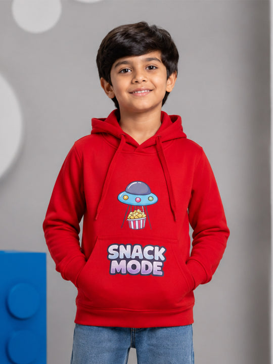 Kiddopanti Boys Cotton Fleece Full Sleeve Graphic Printed Hooded Sweatshirt