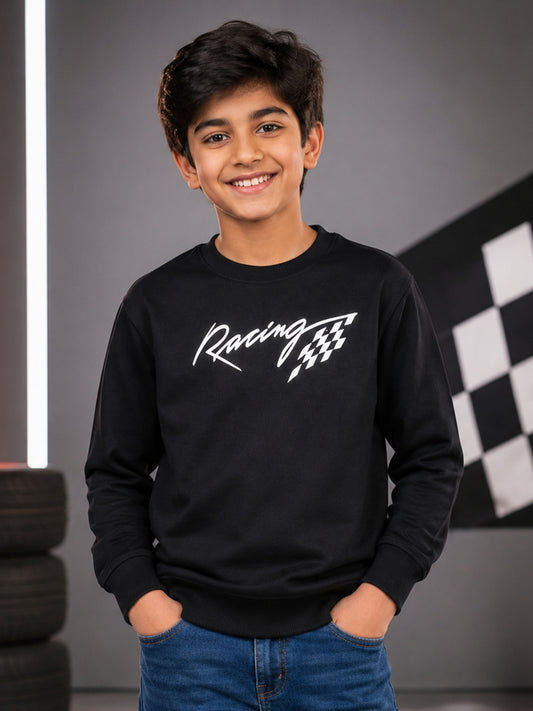Kiddopanti Boys Cotton Fleece Full Sleeves Graphic Printed Sweatshirt
