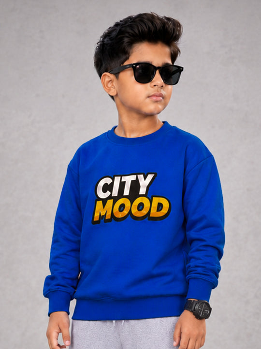 Kiddopanti Boys Cotton Fleece Round Neck Graphic Printed Sweatshirt