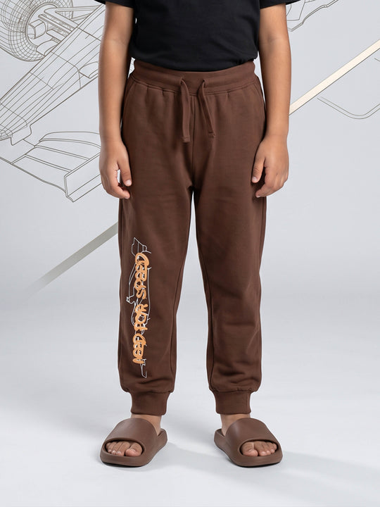 Kiddopanti Boys Cotton Knit Printed Track Pant