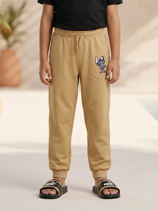 Kiddopanti Boys Cotton Knit Printed Track Pant