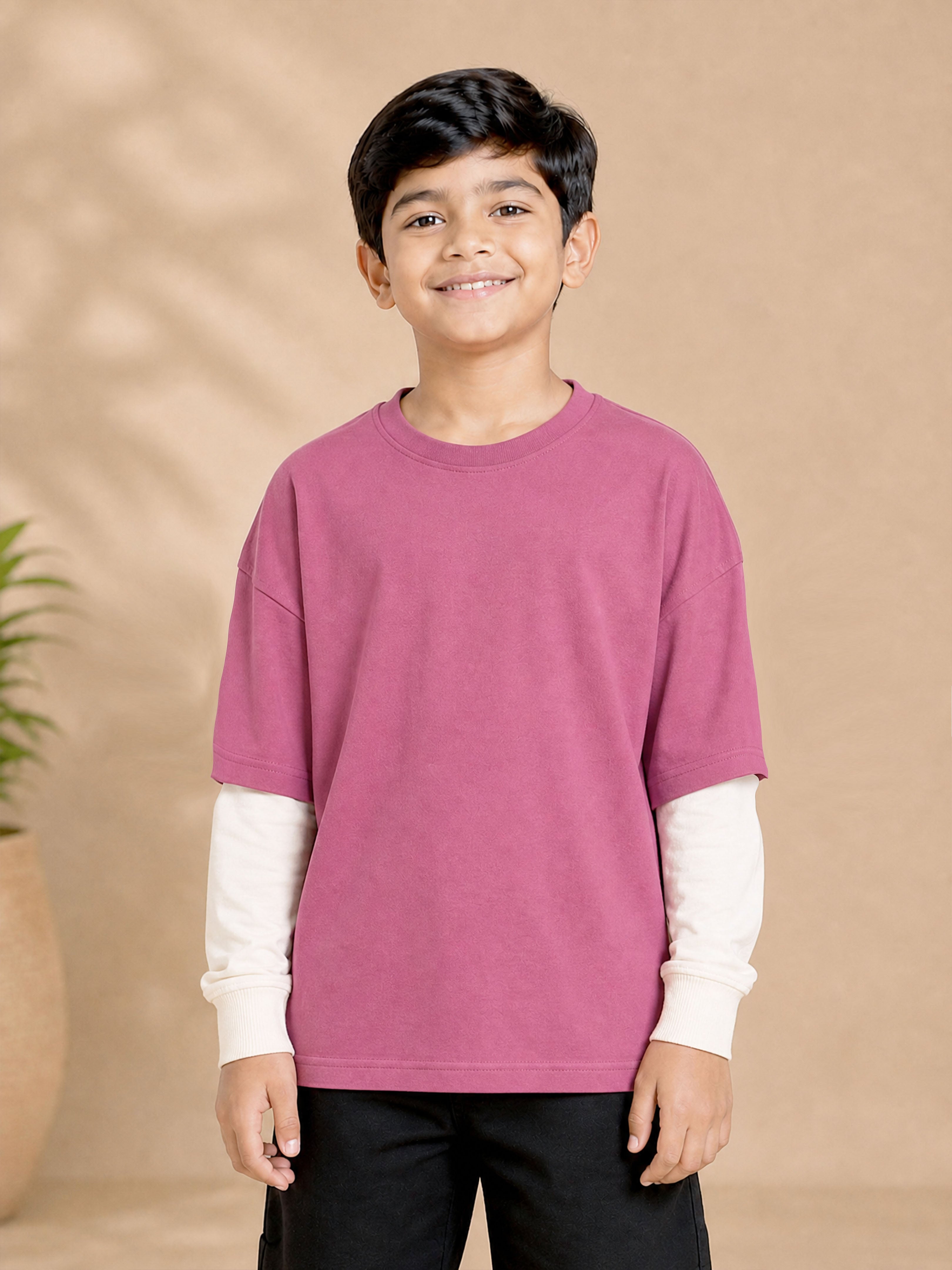 Kiddopanti Boys Cotton Drop Shoulder Doctor Full Sleeves Solid T-Shirt