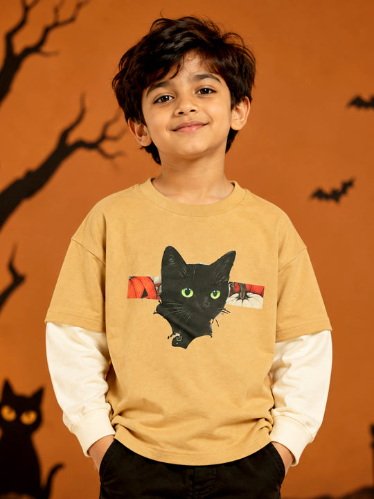 Kiddopanti Boys Cotton Drop Shoulder Doctor Full Sleeve Printed T-Shirt
