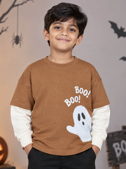 Kiddopanti Boys & Girls Cotton Blend Doctor Sleeve Graphic Printed T-Shirt