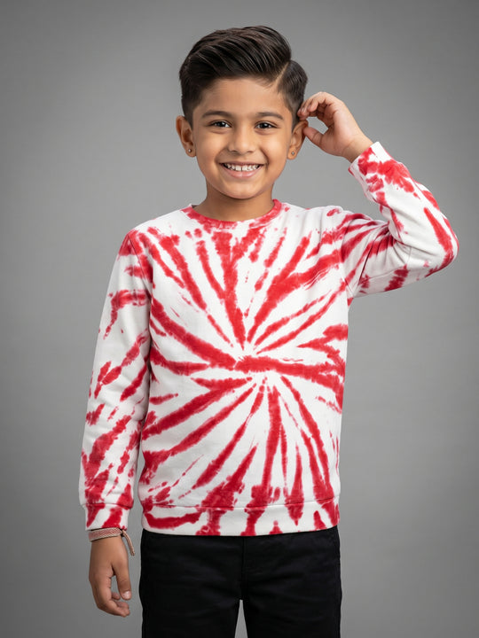 Kiddopanti Boys Cotton Knit Full Sleeves Tie and Dye T-shirt Shirt