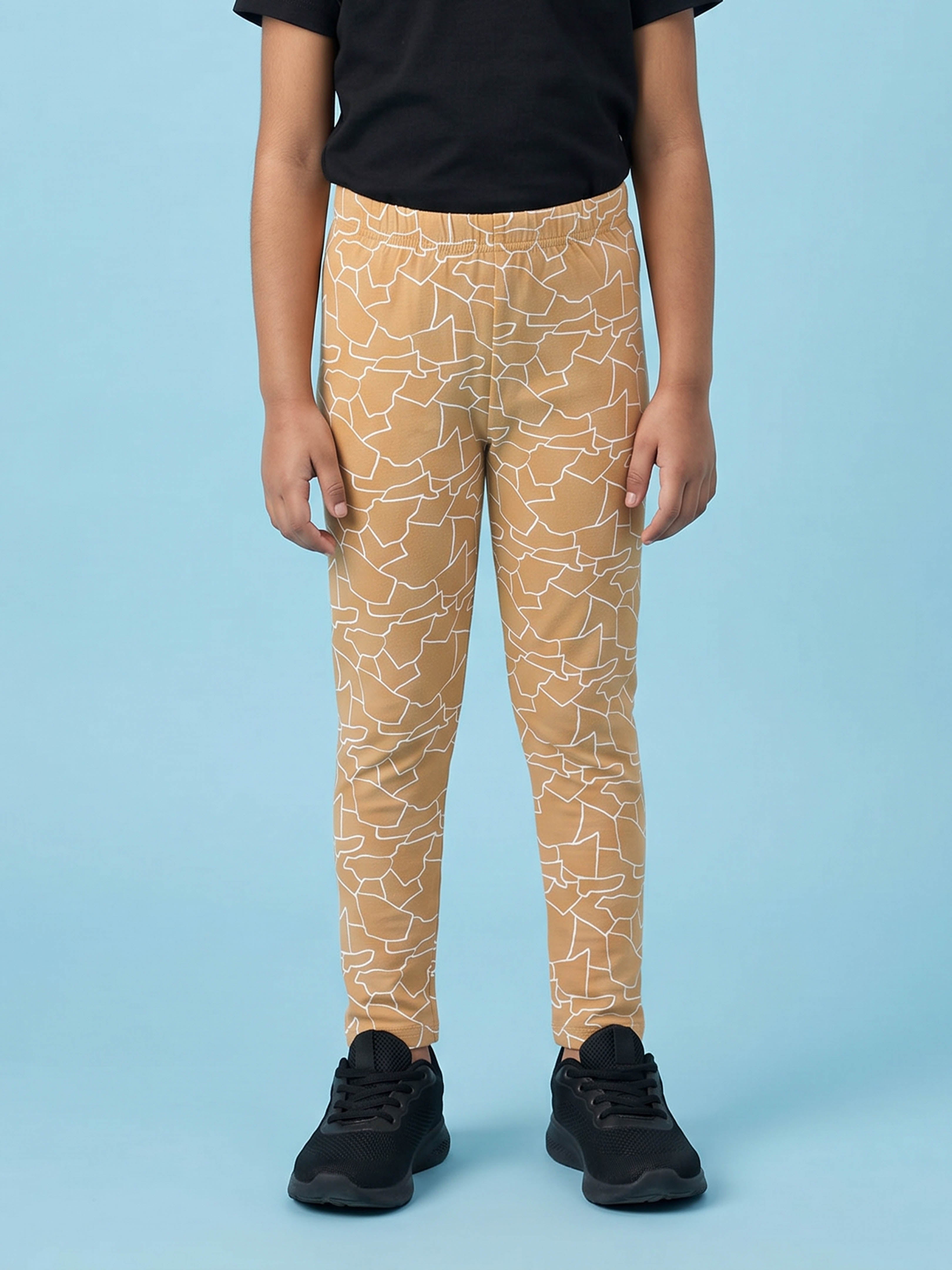 Kiddopanti Girls Cotton Spandex All Over Printed Legging