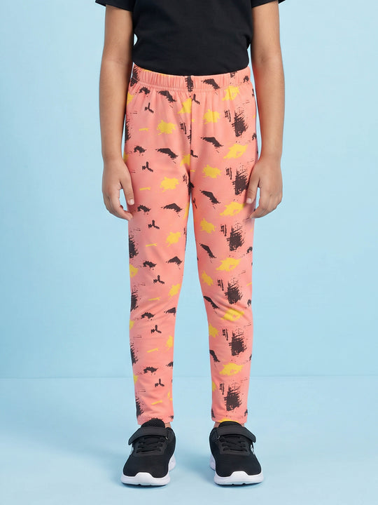 Kiddopanti Girls Cotton Spandex All Over Printed Legging